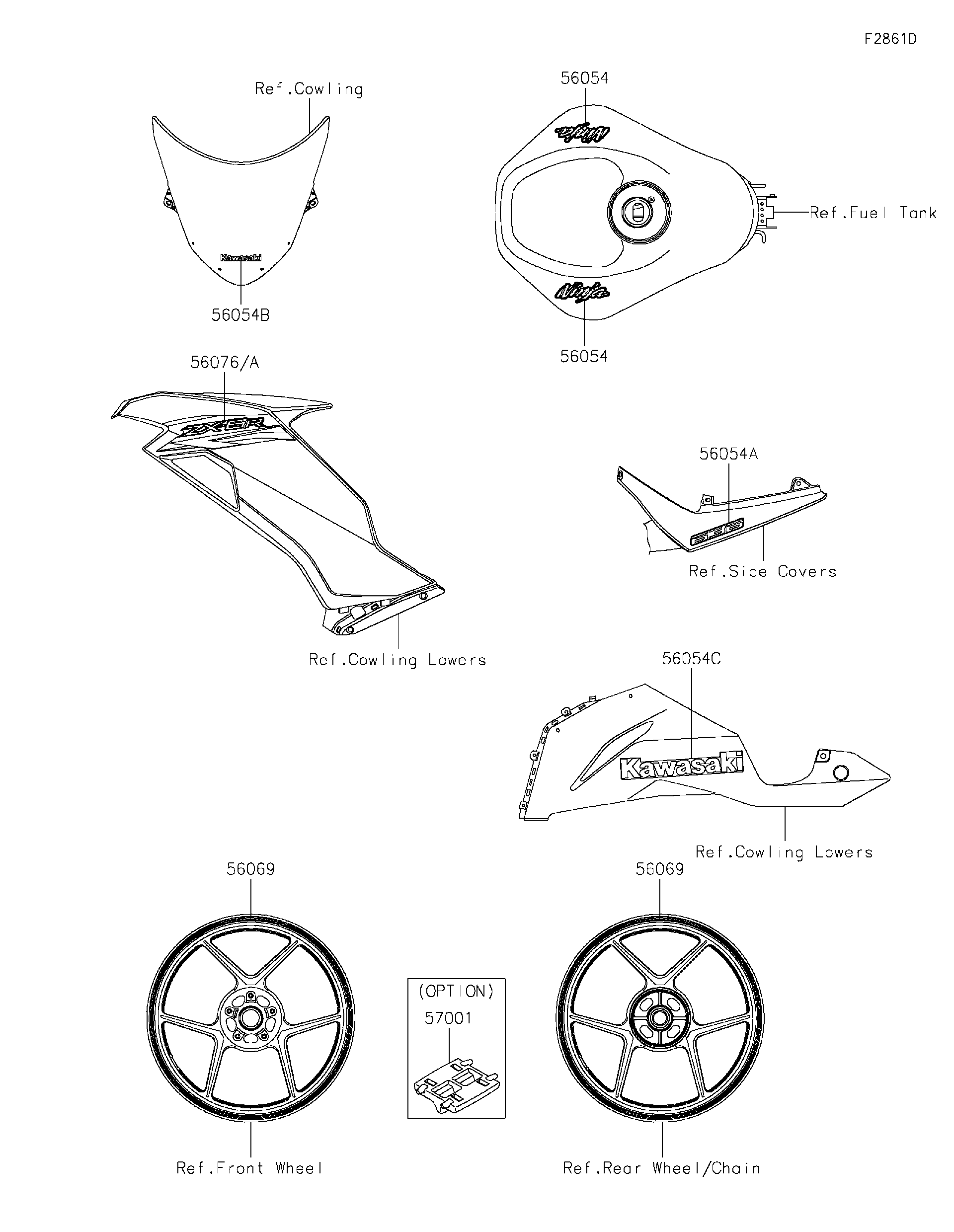 2020 Kawasaki Motorcycles Parts-Finder Diagrams | Brushy