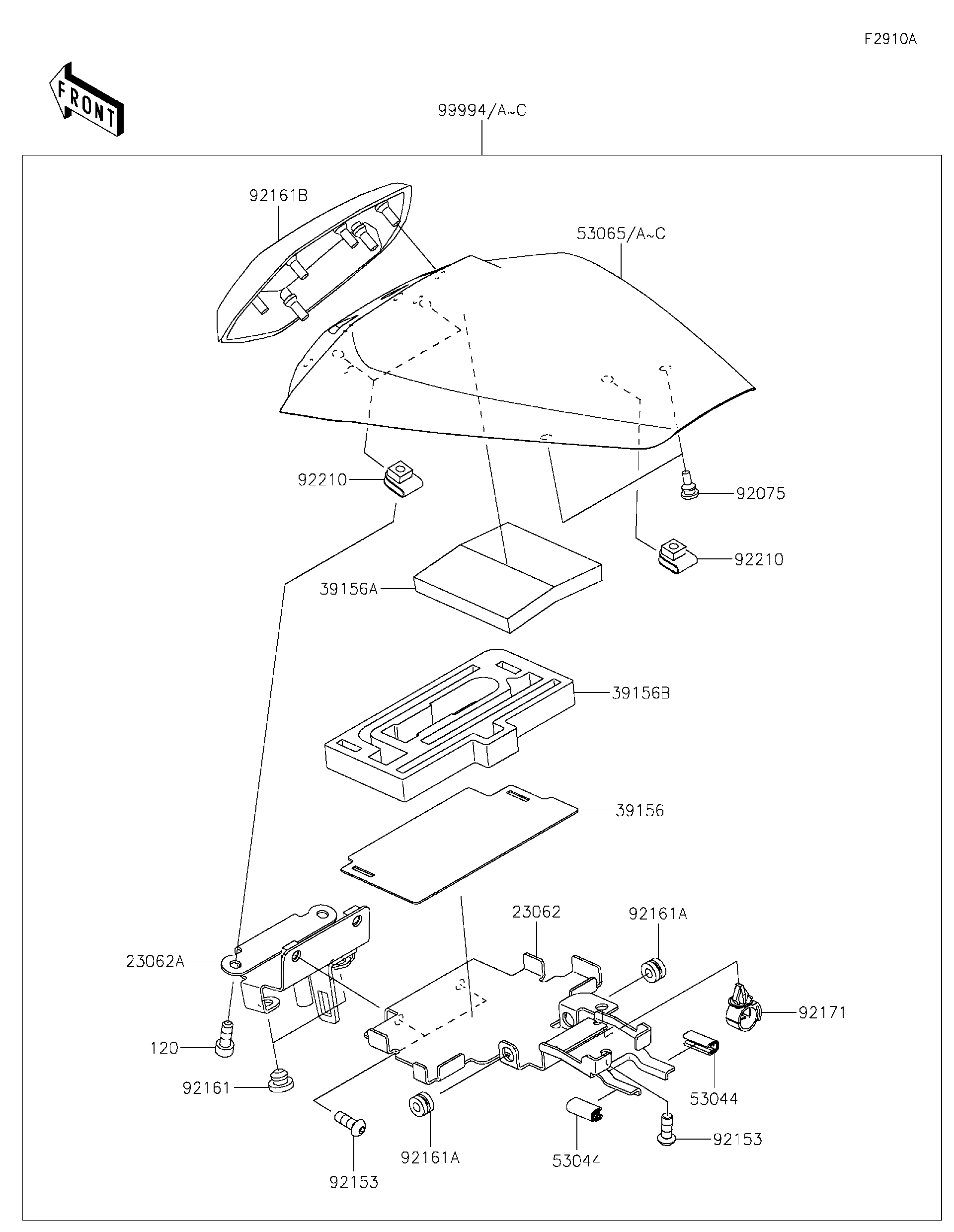 3636様 取り置き 2005 To 2006 Kawasaki ZX-6R Headlight Housing | ABS Fairings