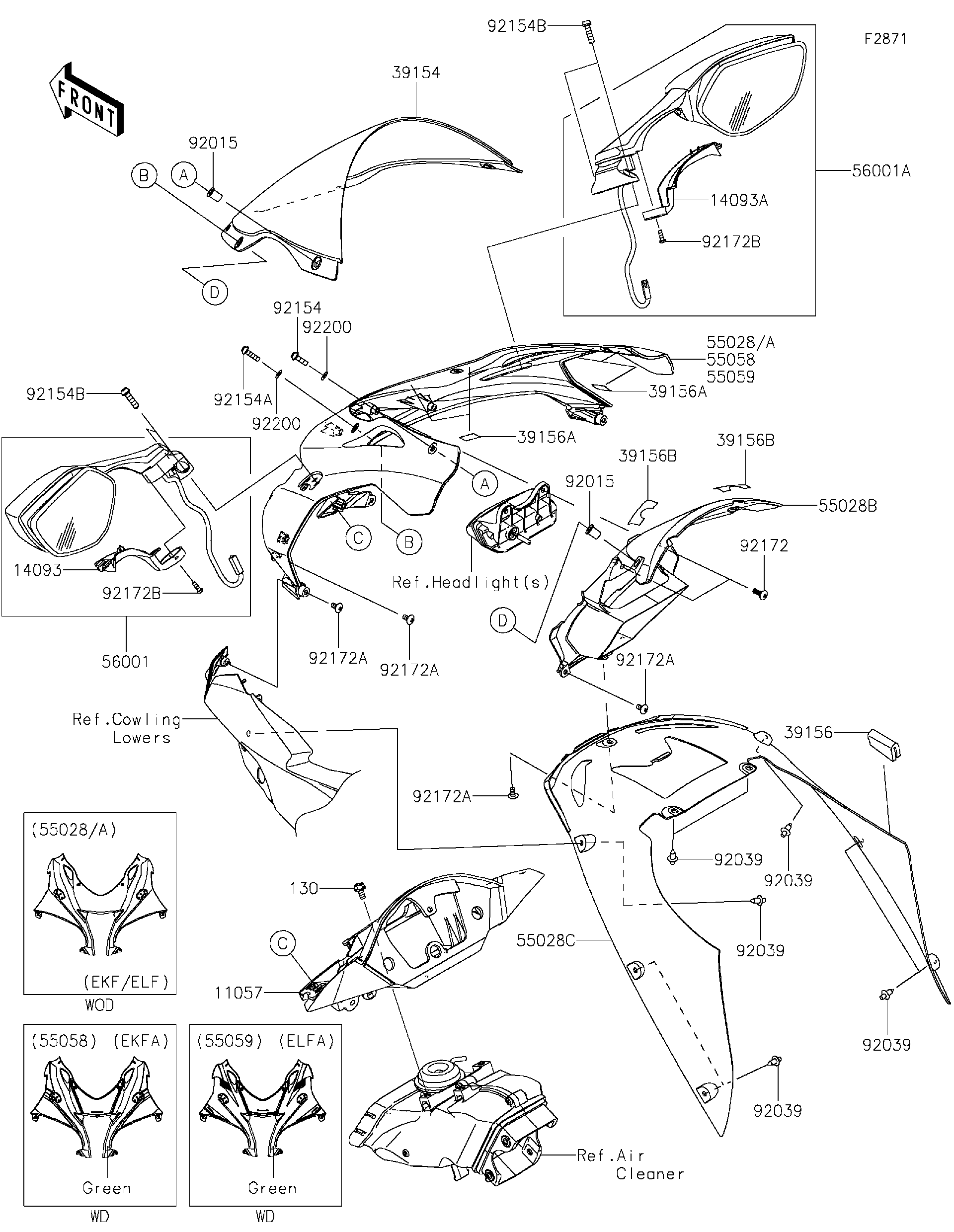 waboページ Kawasaki Motorcycle 1990 OEM Parts Diagram for CARBURETOR