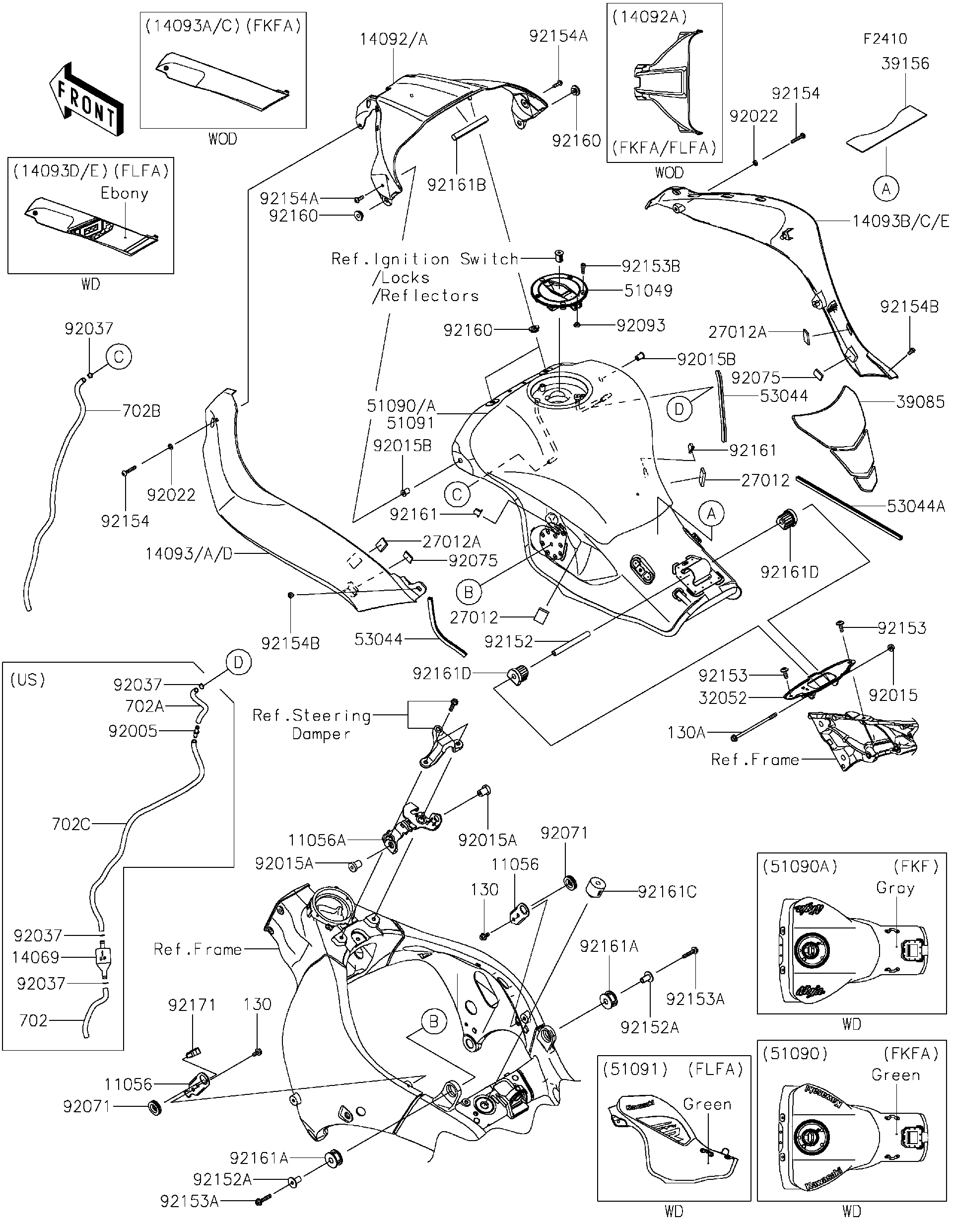 yud2ページ 2020 Kawasaki Motorcycles Parts-Finder Diagrams | Brushy