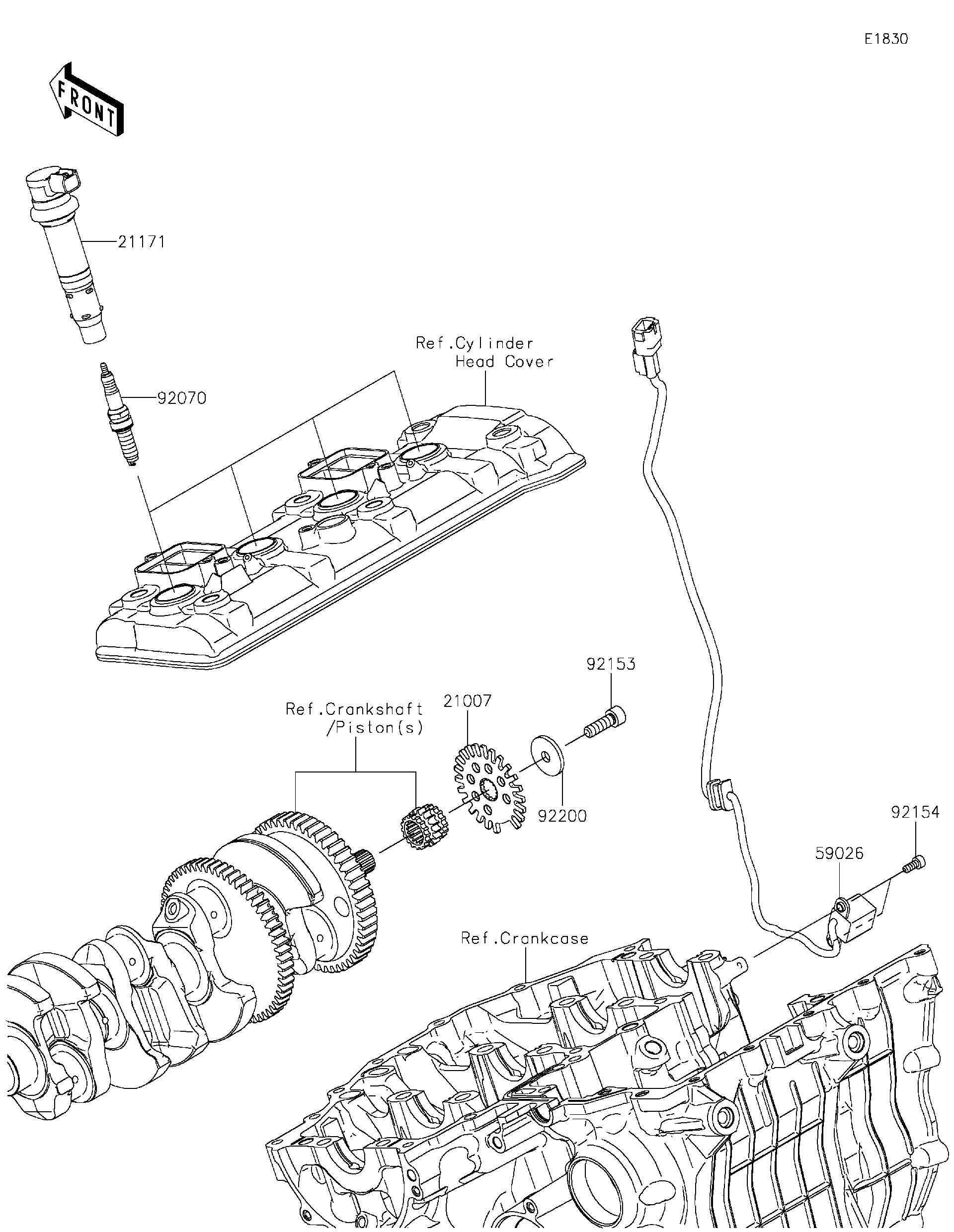 けいページ Kawasaki Motorcycle 1998 OEM Parts Diagram for Ignition