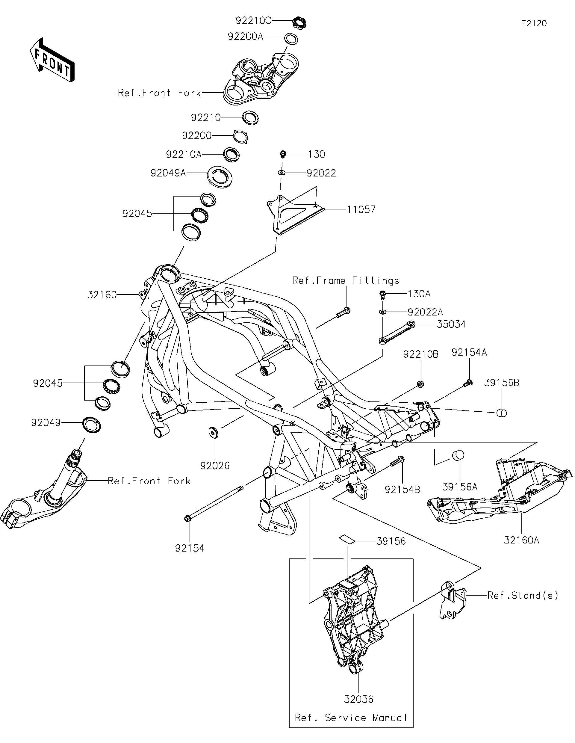 2020 Kawasaki NINJA H2®? SX SE+ (ZX1002DLF) Frame Motorcycles