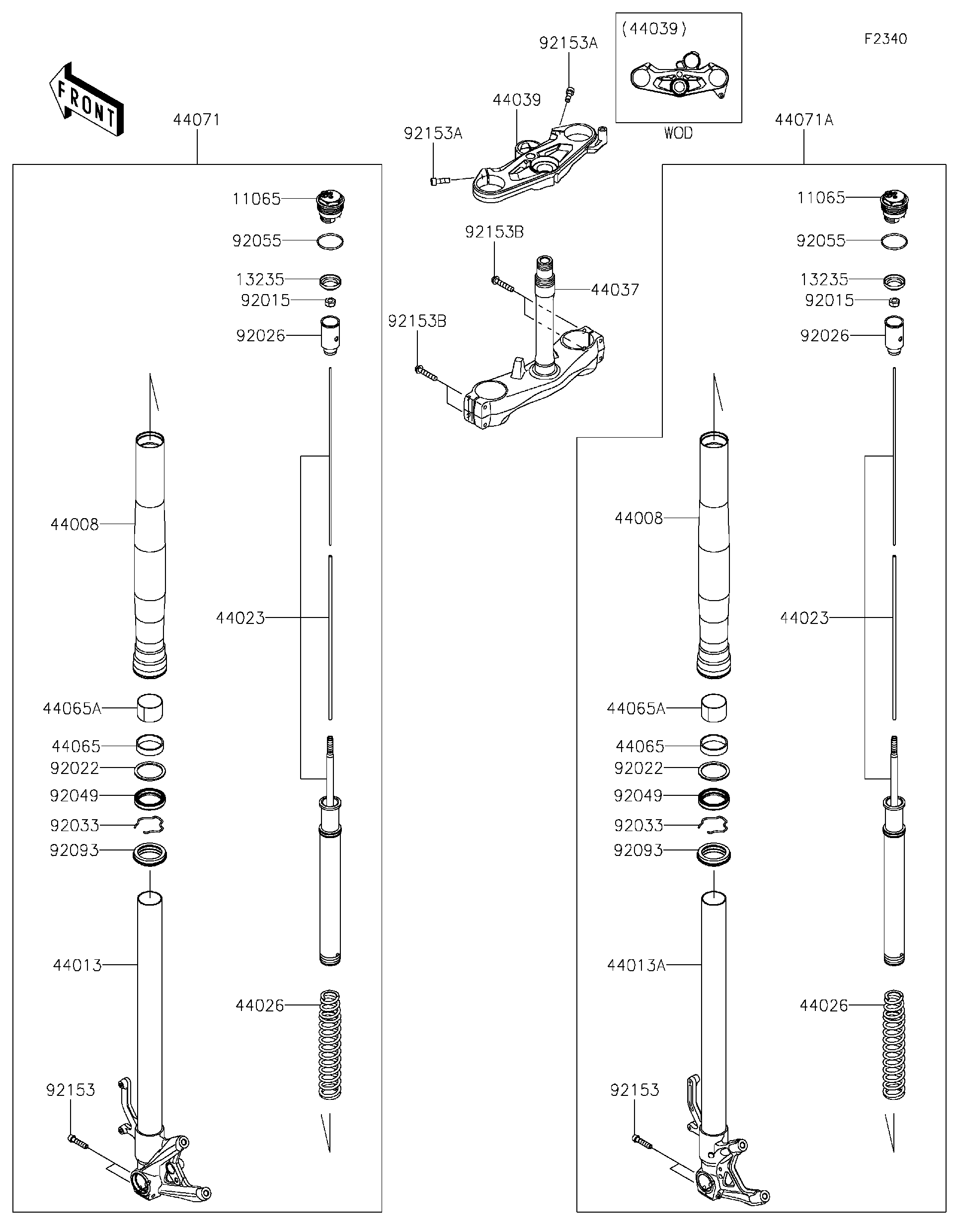 2020 Kawasaki NINJA H2™ (ZX1002JLF) Front Fork Motorcycles Parts