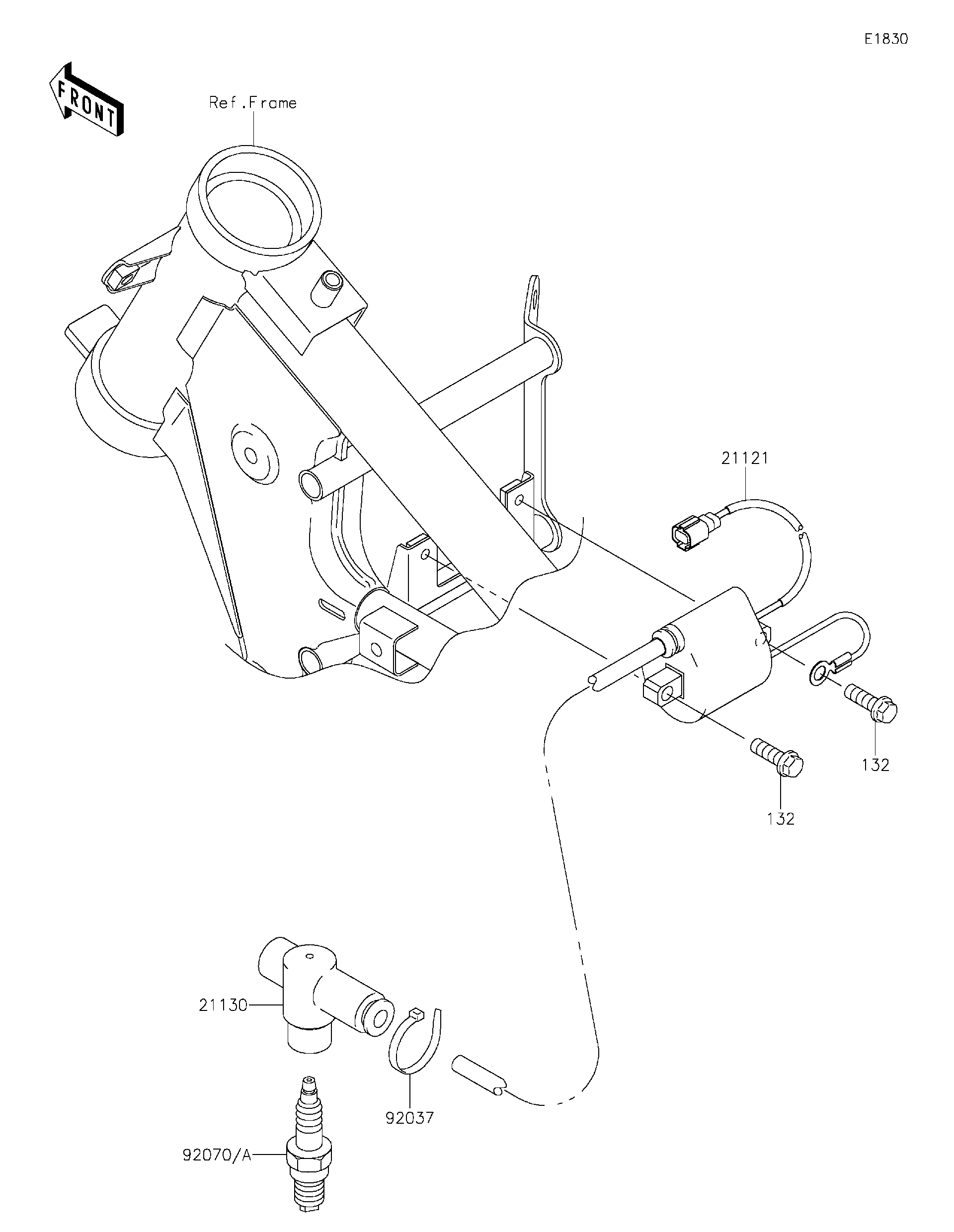 aページ Kawasaki Motorcycle 2004 OEM Parts Diagram for CRANKCASE