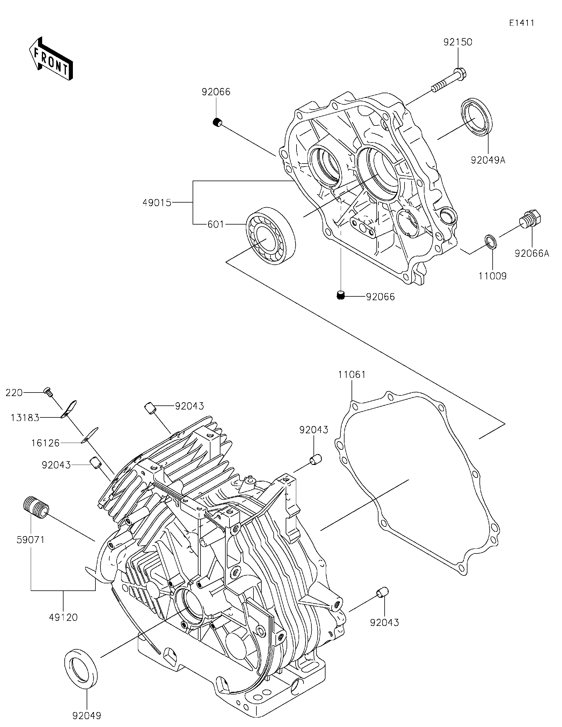 かさつページ 2020 Kawasaki MULE SX™ 4x4 SE FI (KAF400WLF) Crankcase Utility