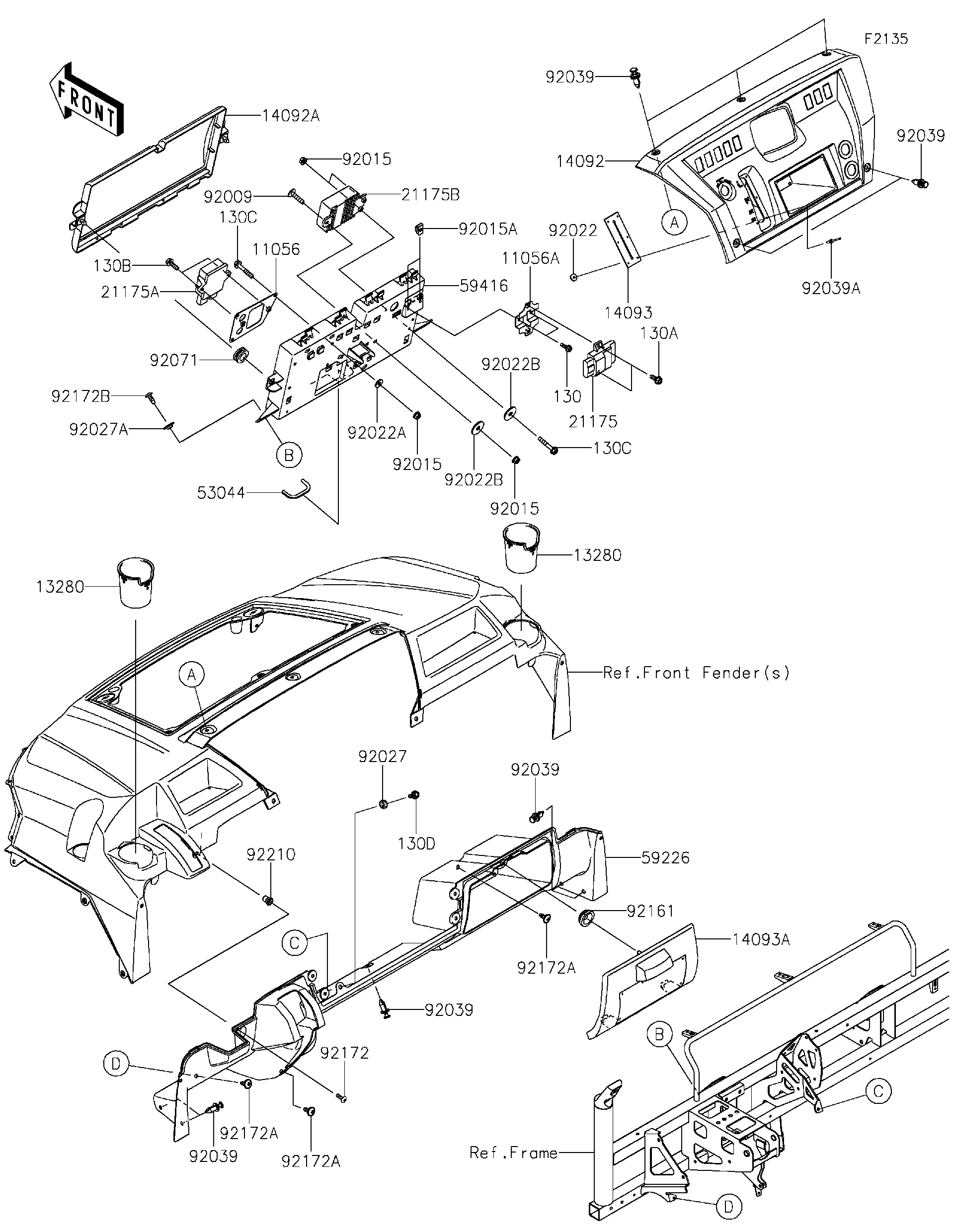 2021 Kawasaki Utility Vehicles Parts-Finder Diagrams | B&B