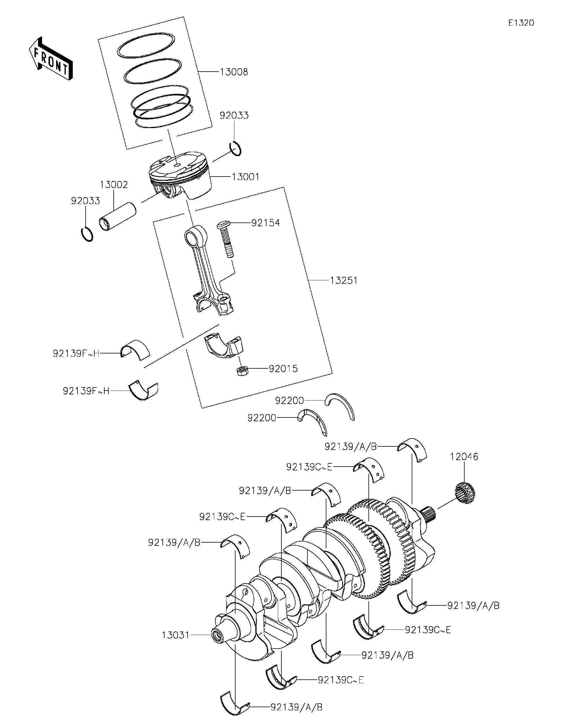 2021 Kawasaki NINJA® ZX™-14R ABS (ZX1400JMFNN) Crankshaft/Piston(s