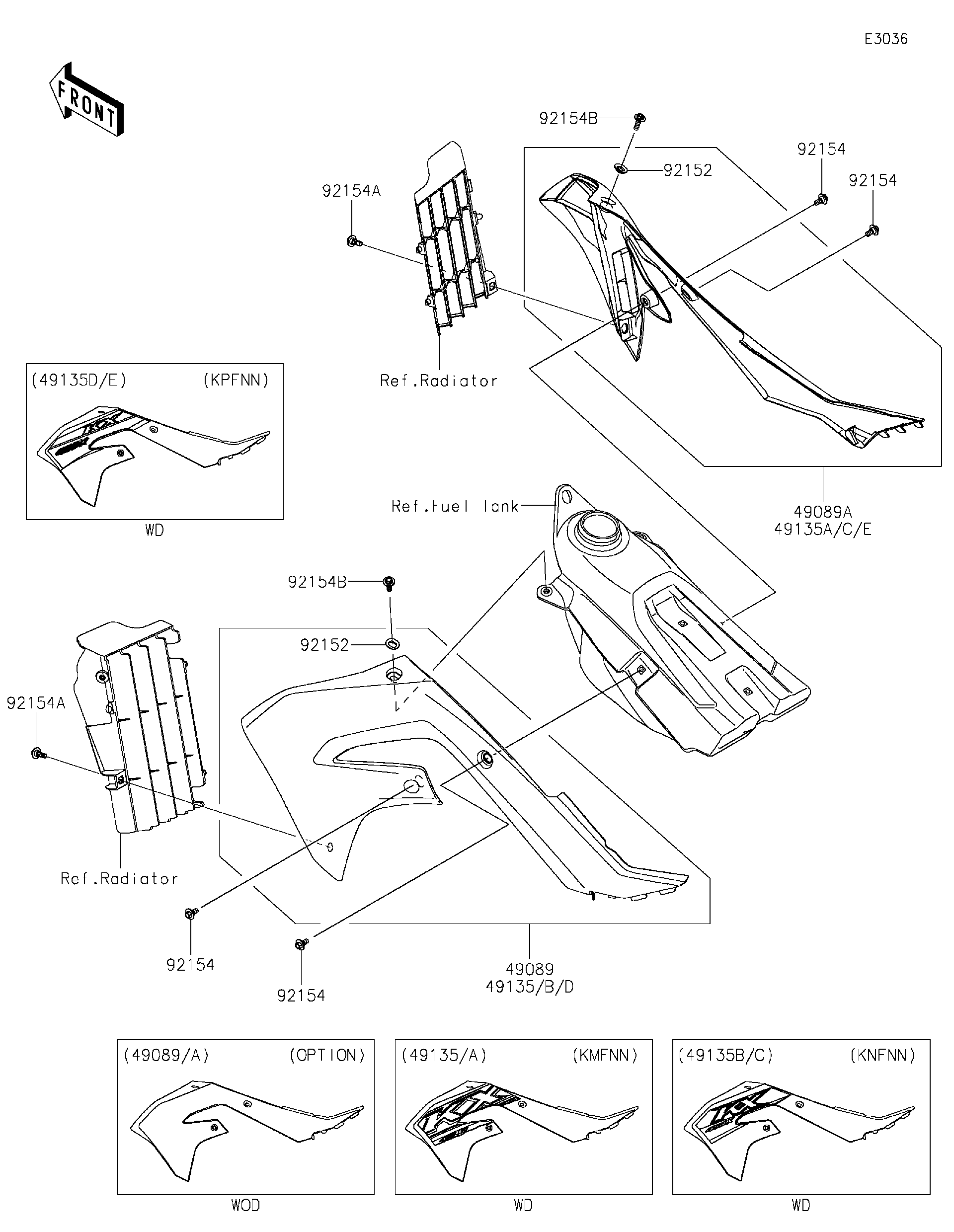 2023 Kawasaki KX™450X (KX450KPFNN) Engine Shrouds Motorcycles