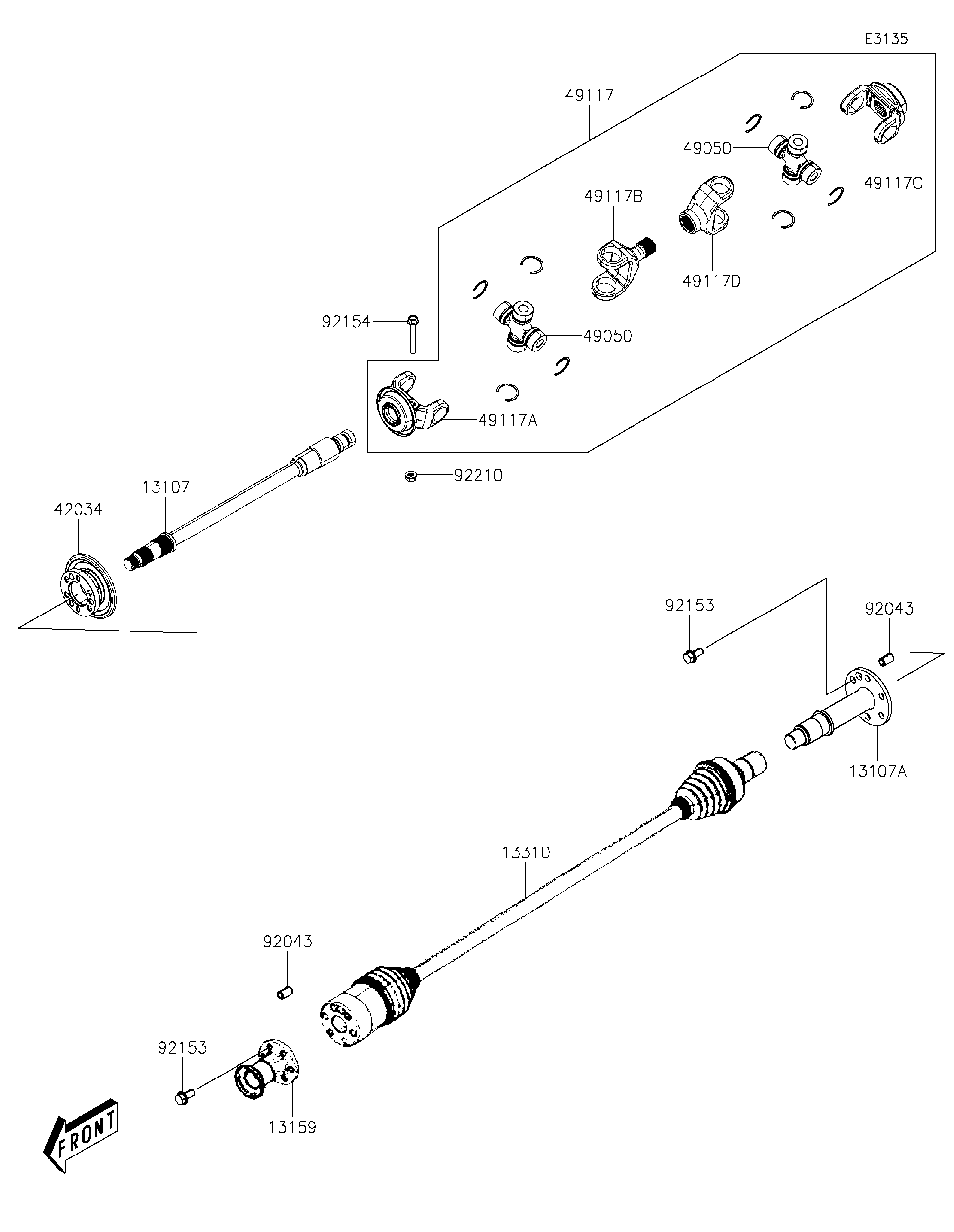 ひページ 2021 Kawasaki MULE PRO-MX™ (KAF700AMFNN) Drive Shaft