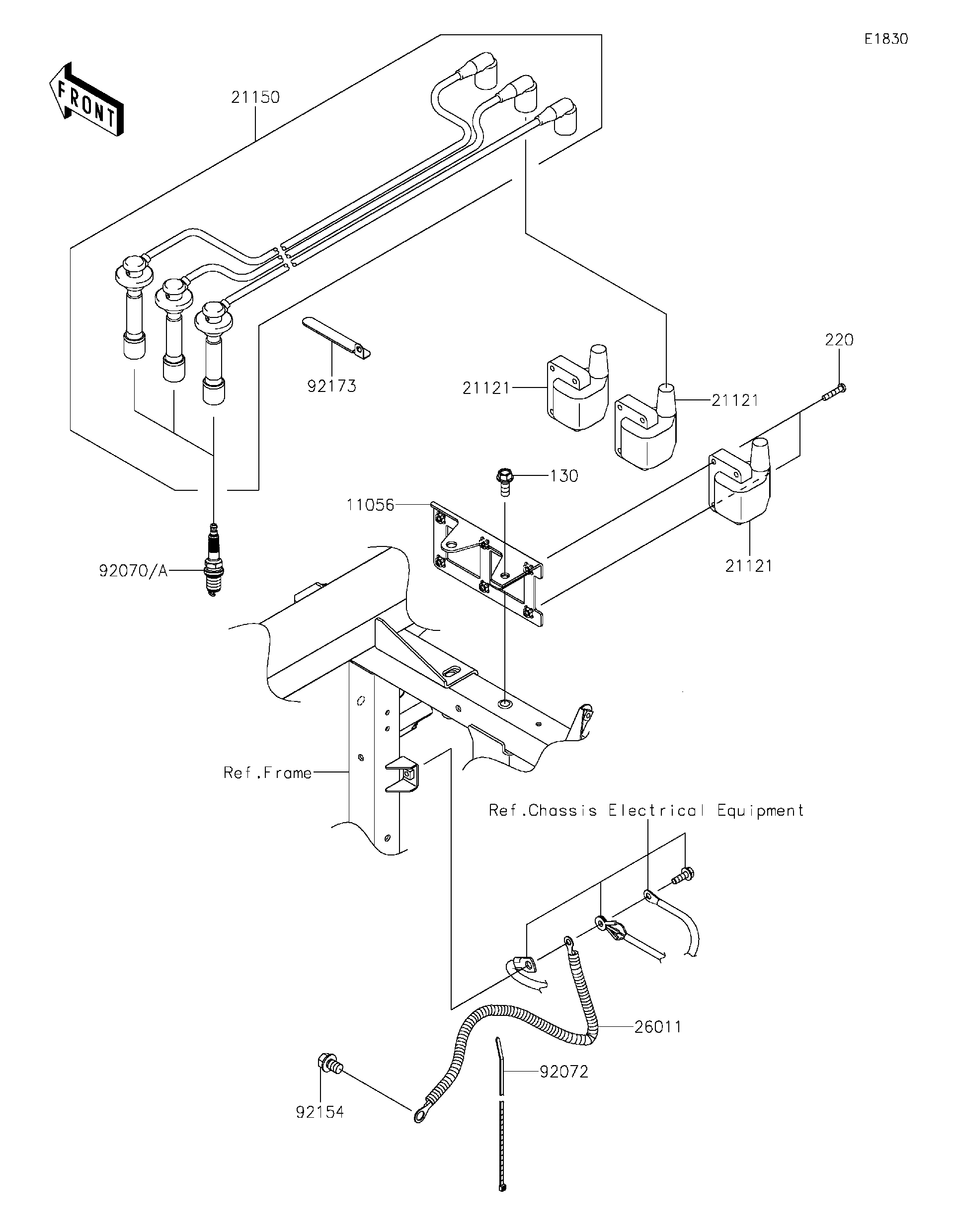MOKAページ Kawasaki Motorcycle 1974 OEM Parts Diagram for ENGINE COVERS