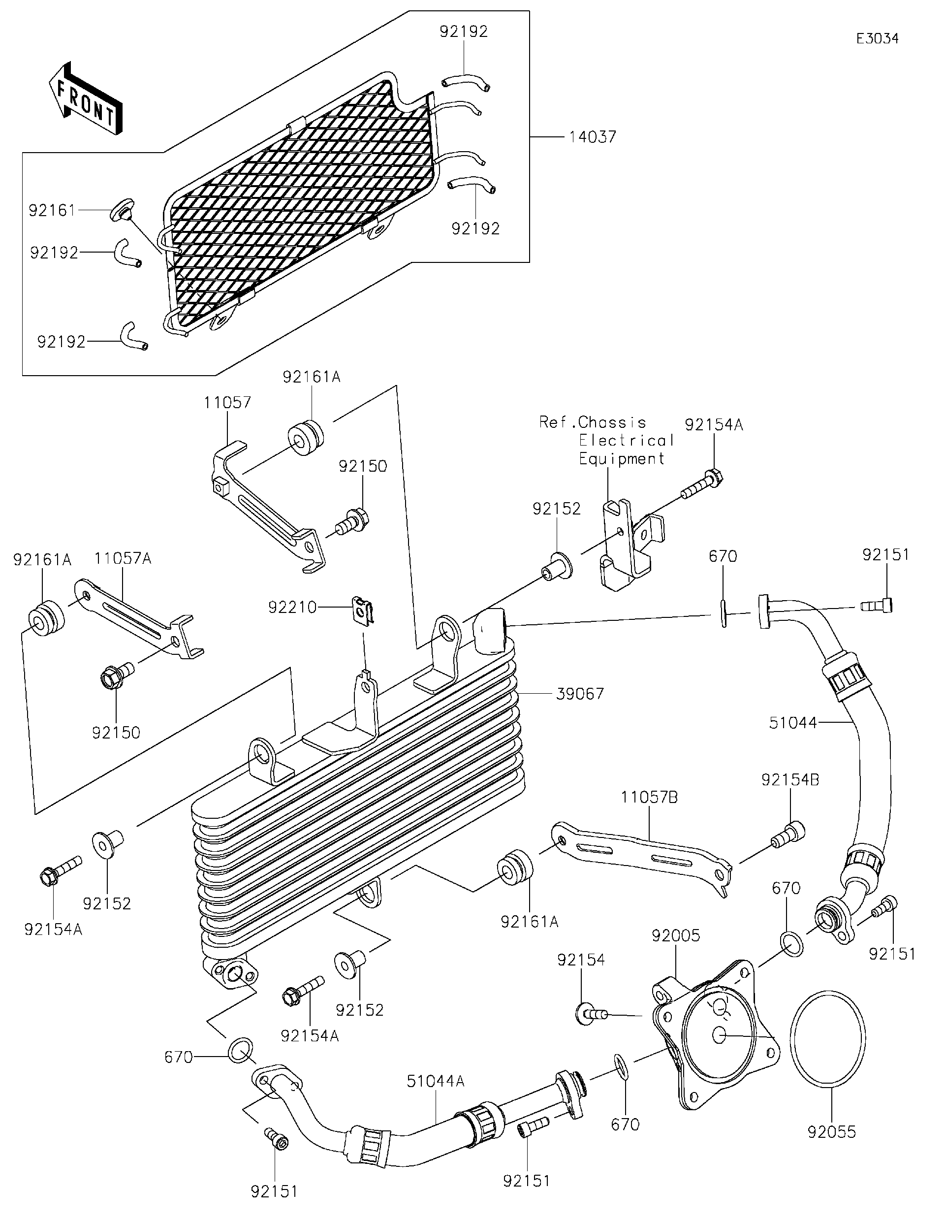 2021 Kawasaki Ninja® ZX™-10R (ZX1002MMFAL) Oil Cooler Motorcycles
