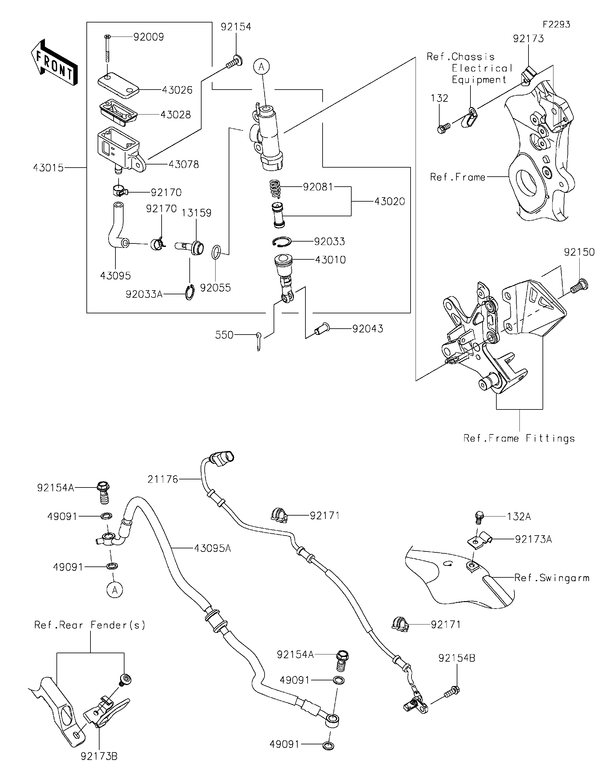 2021 Kawasaki Ninja® ZX™-10R (ZX1002MMFNL) Rear Master Cylinder