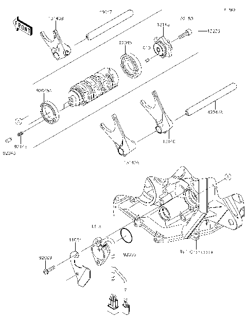 Gear Change Drum/Shift Fork(s)
