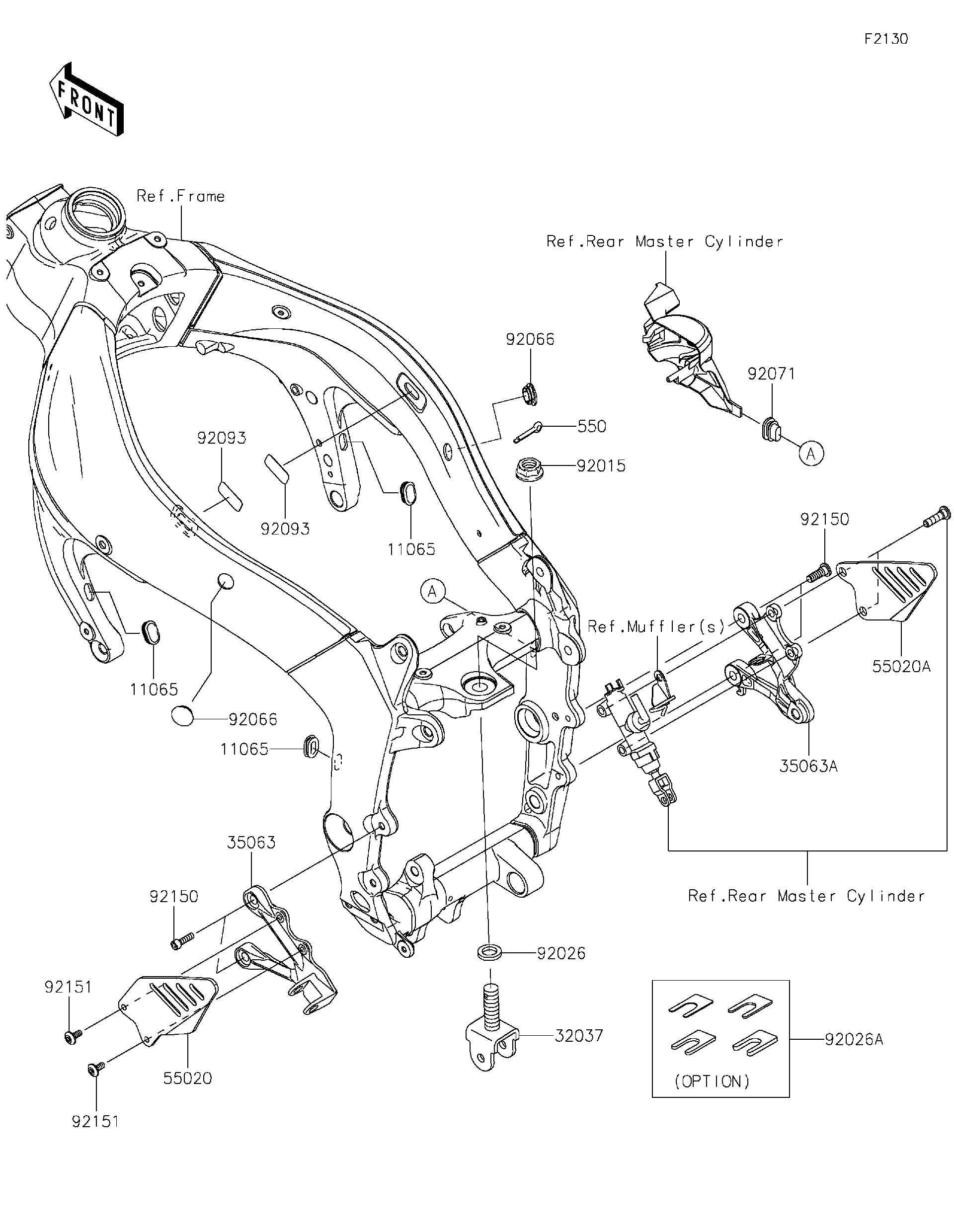 2021 Kawasaki Ninja® ZX™-6R (ZX600RMFNN) Frame Fittings(Front