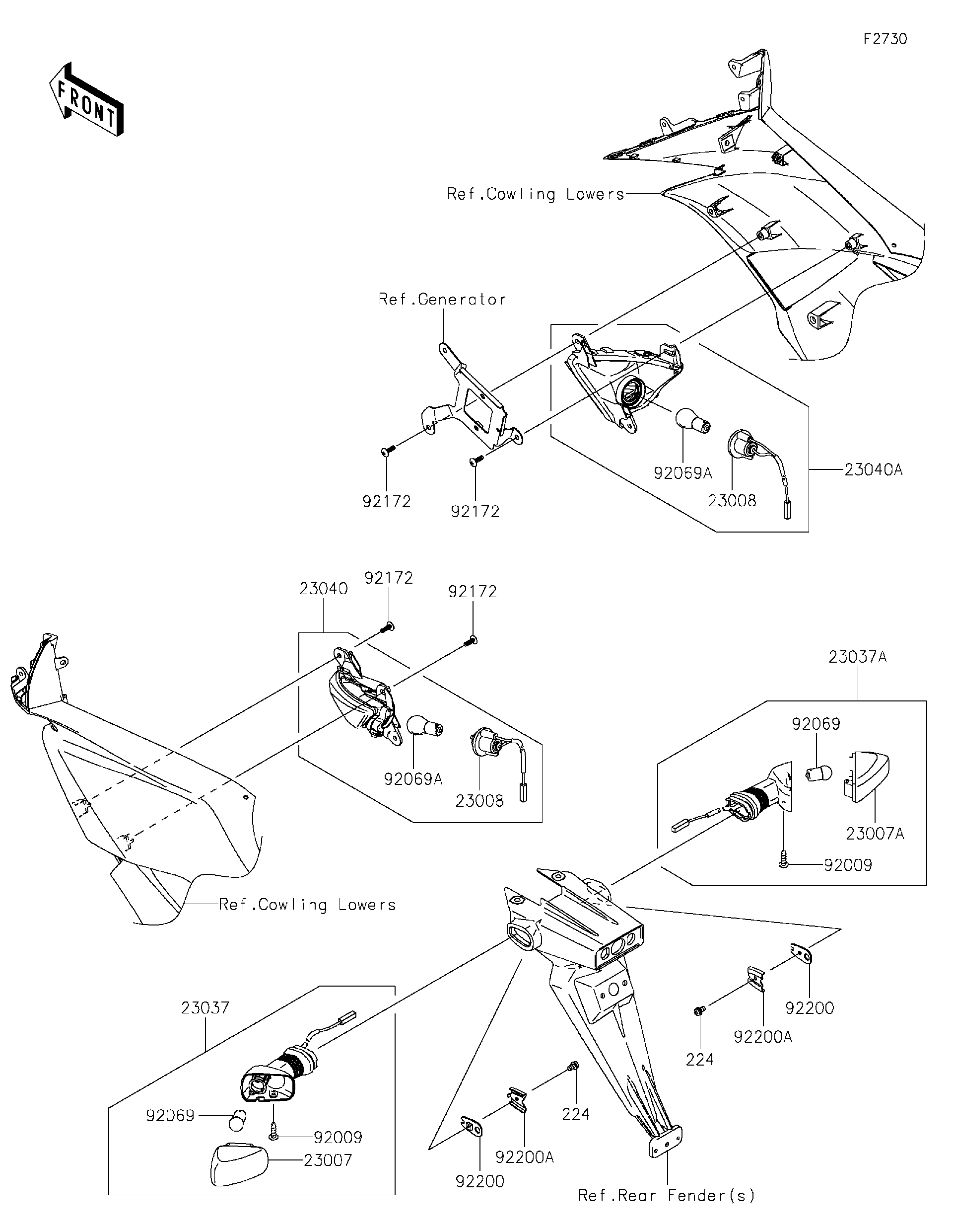2021 Kawasaki Ninja® ZX™-6R (ZX600RMFNN) Turn Signals Motorcycles