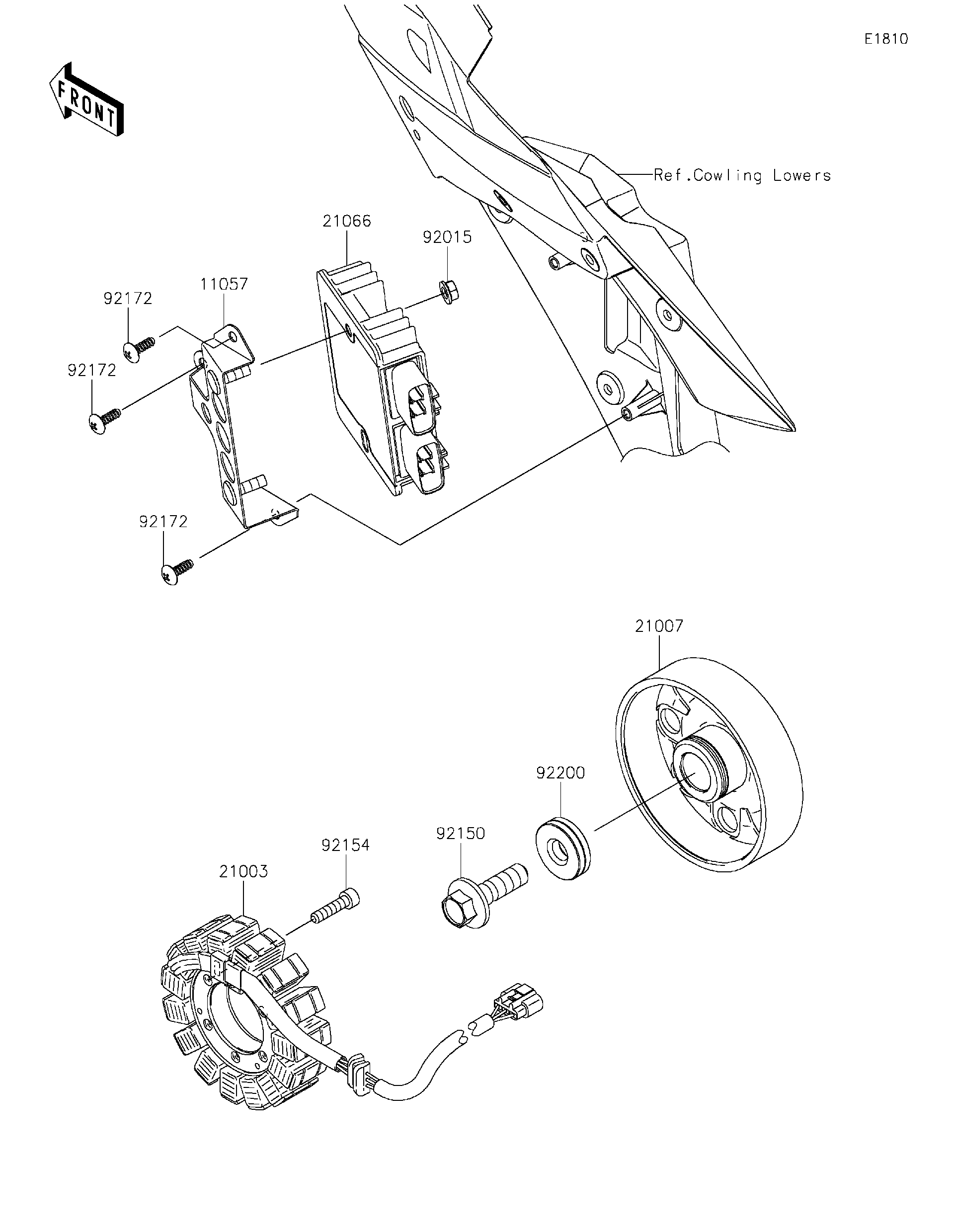 Minoページ Kawasaki Motorcycle 2018 OEM Parts Diagram for SWINGARM
