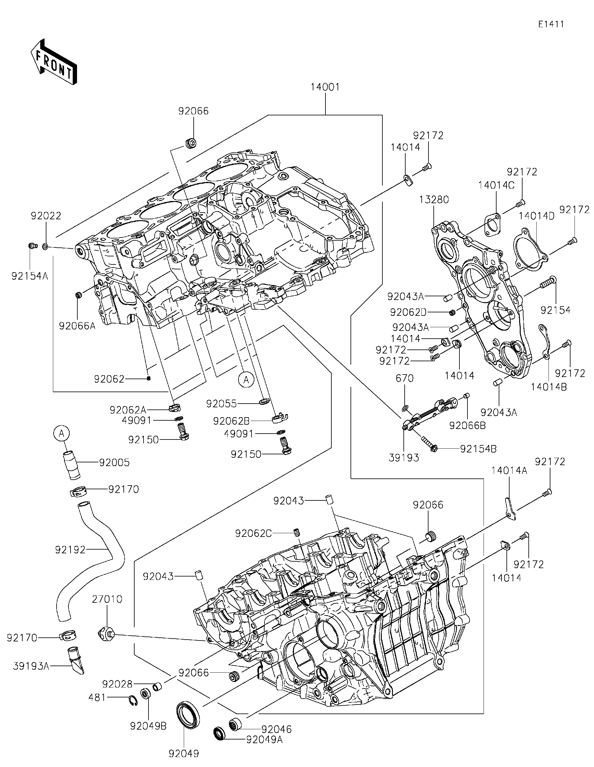 2023 Kawasaki NINJA H2®R (ZX1000YPFNN) Crankcase Motorcycles