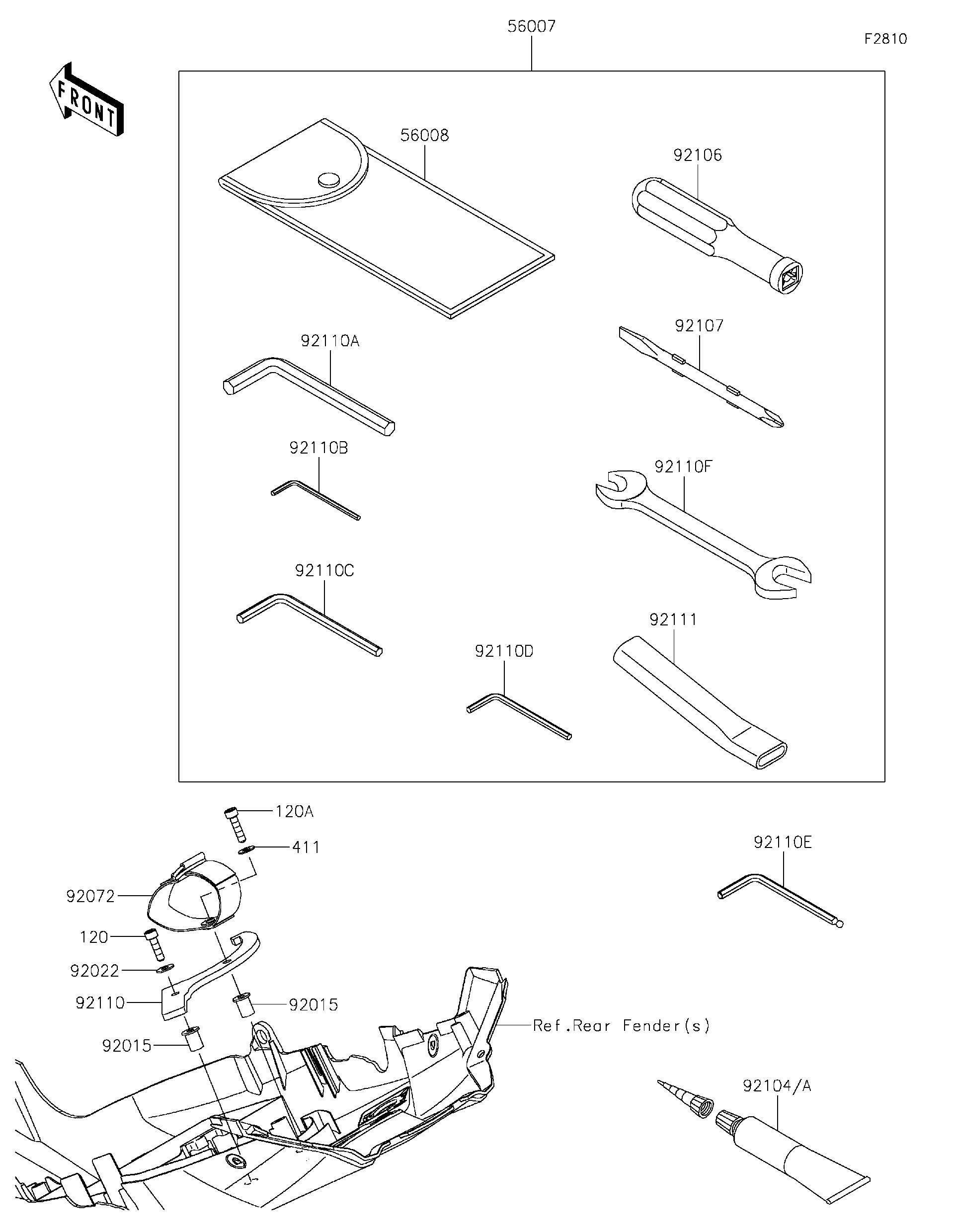 2023 Kawasaki NINJA H2®R (ZX1000YPFNN) Owner's Tools