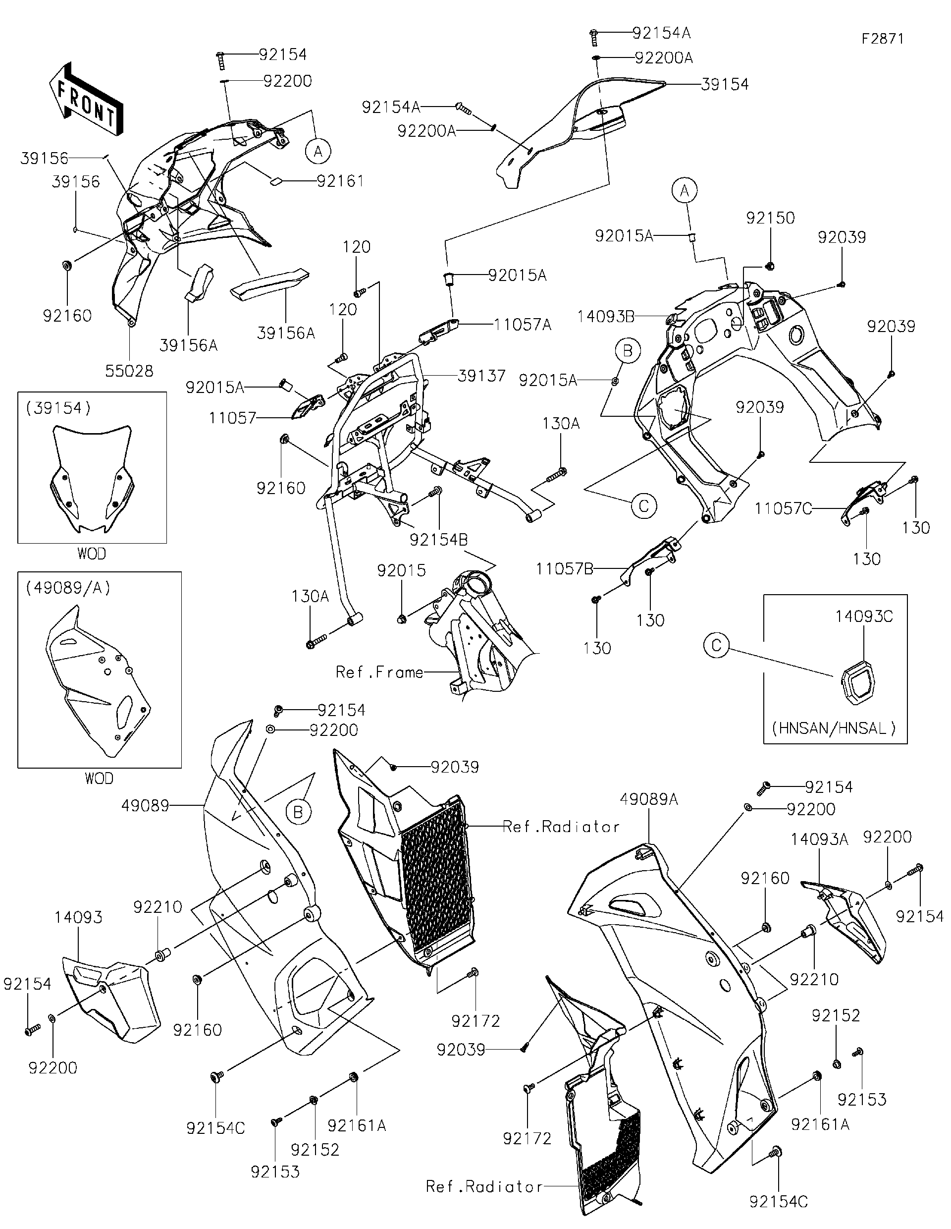 カナリアページ 2022 Kawasaki KLR®650 Adventure (KL650HNFAN) Cowling