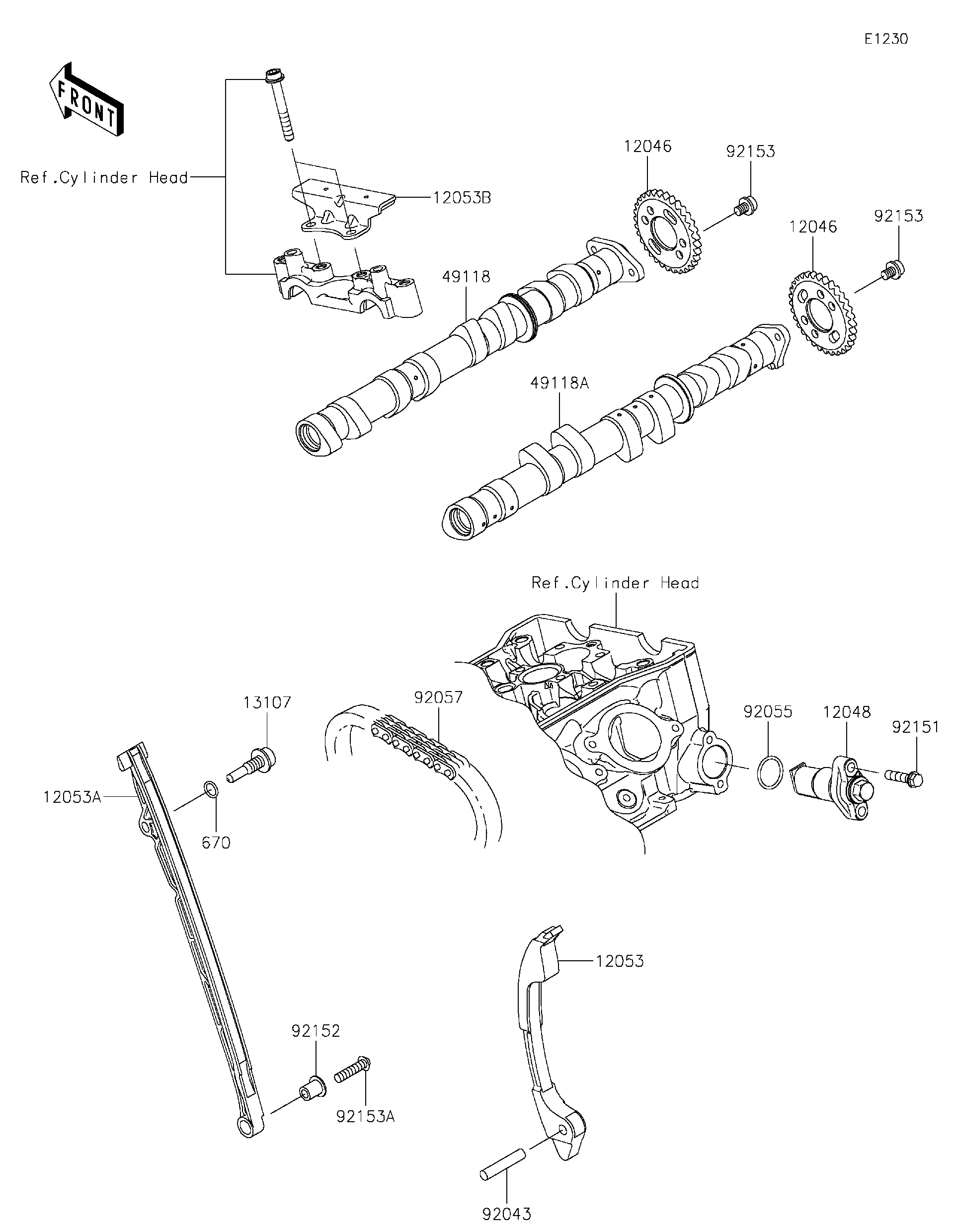 2022 Kawasaki Ninja ZX-6R ABS (ZX636GNFNN) Camshaft(s)/Tensioner