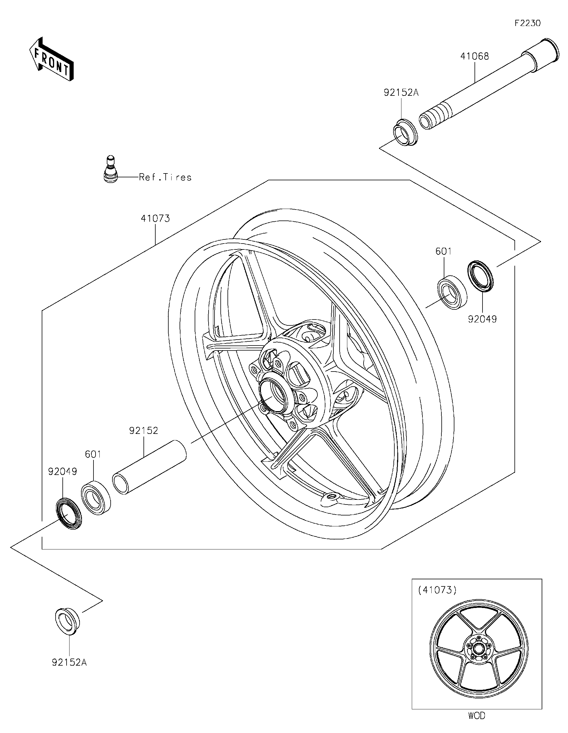 2023 Kawasaki Ninja ZX-6R KRT Edition (ZX636HPSAN) Front Wheel