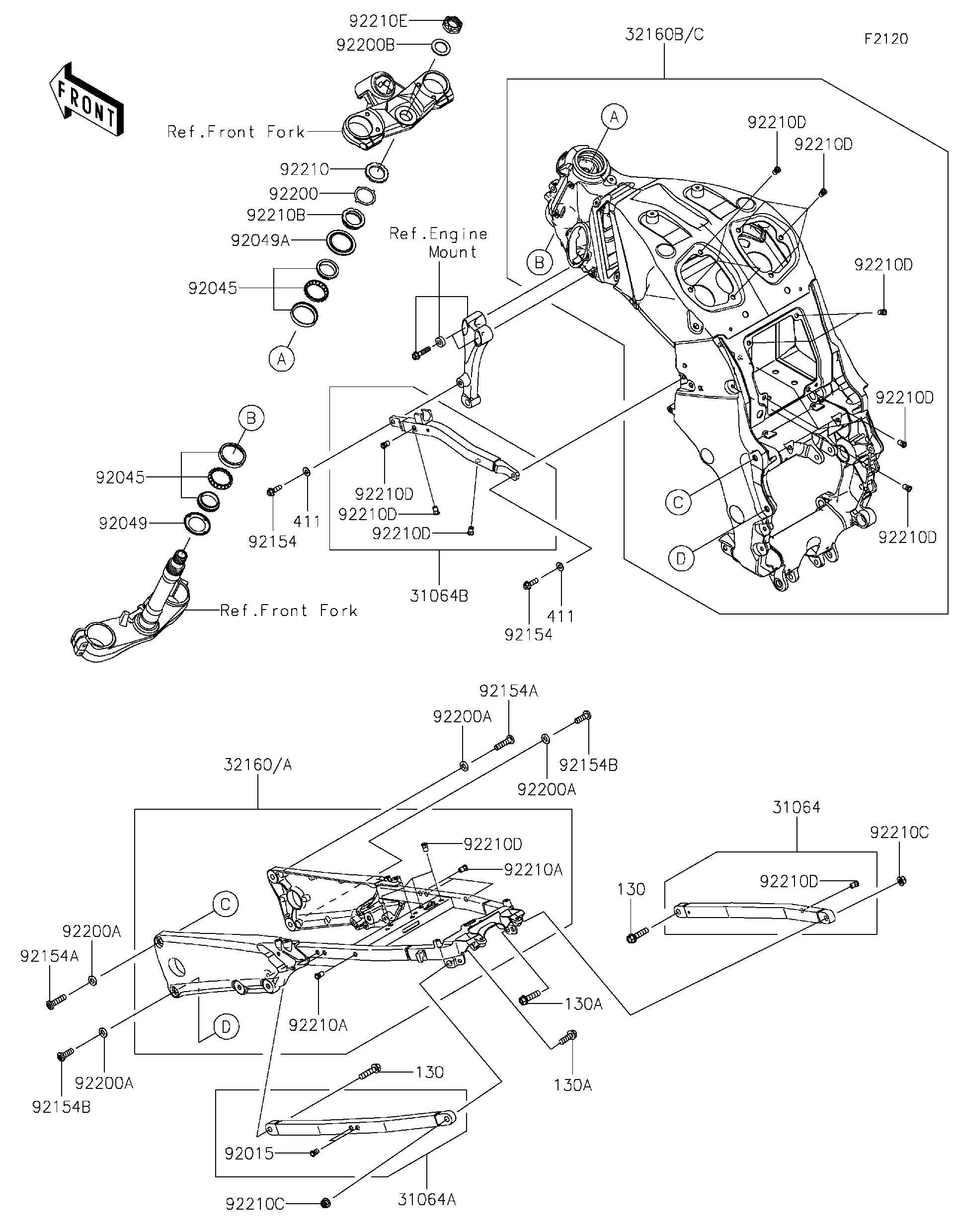 2023 Kawasaki NINJA® ZX™-14R ABS (ZX1400JPFNL) Frame