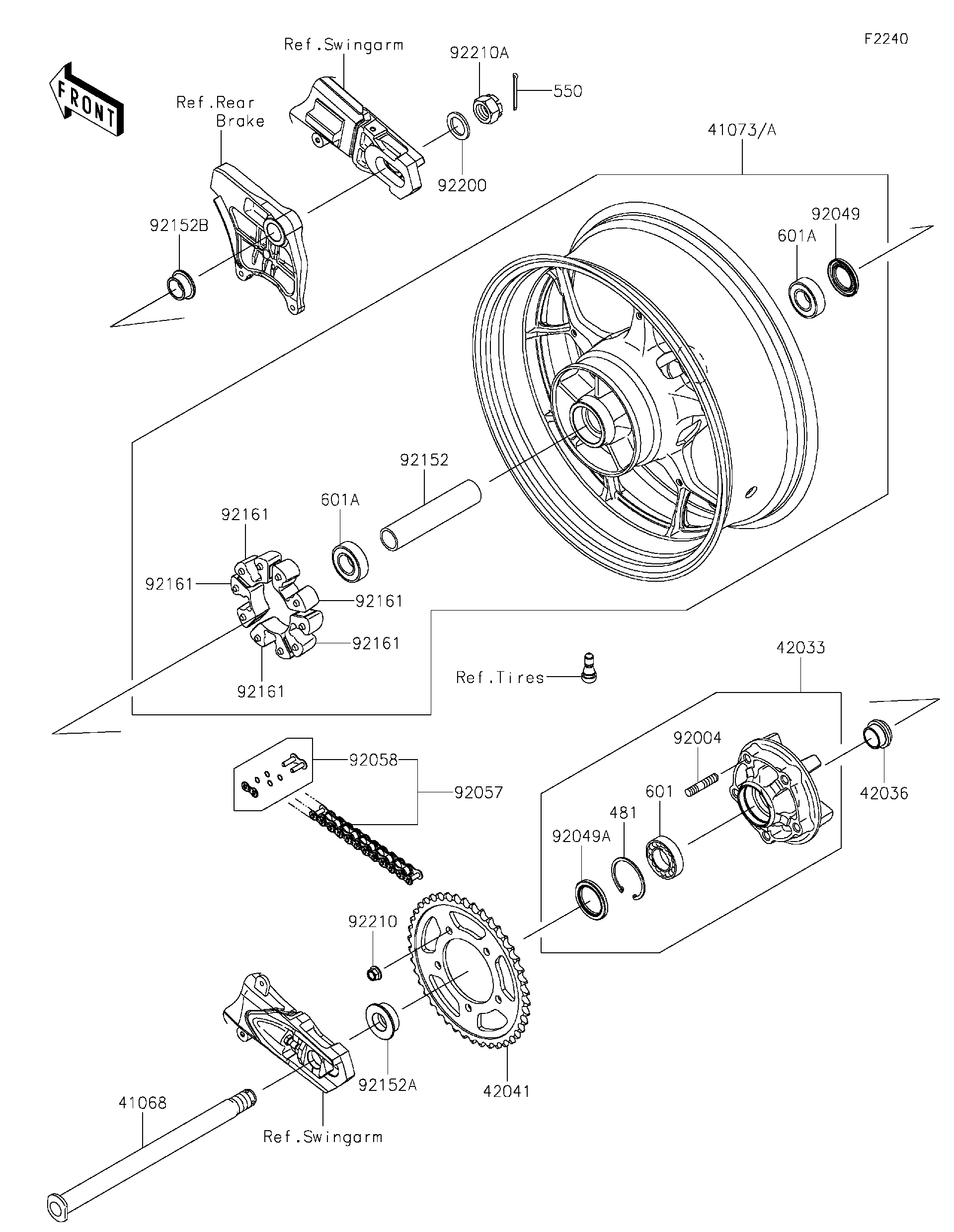 2025 Kawasaki NINJA® ZX™-14R ABS (ZX1400JSFNL) Rear Wheel/Chain