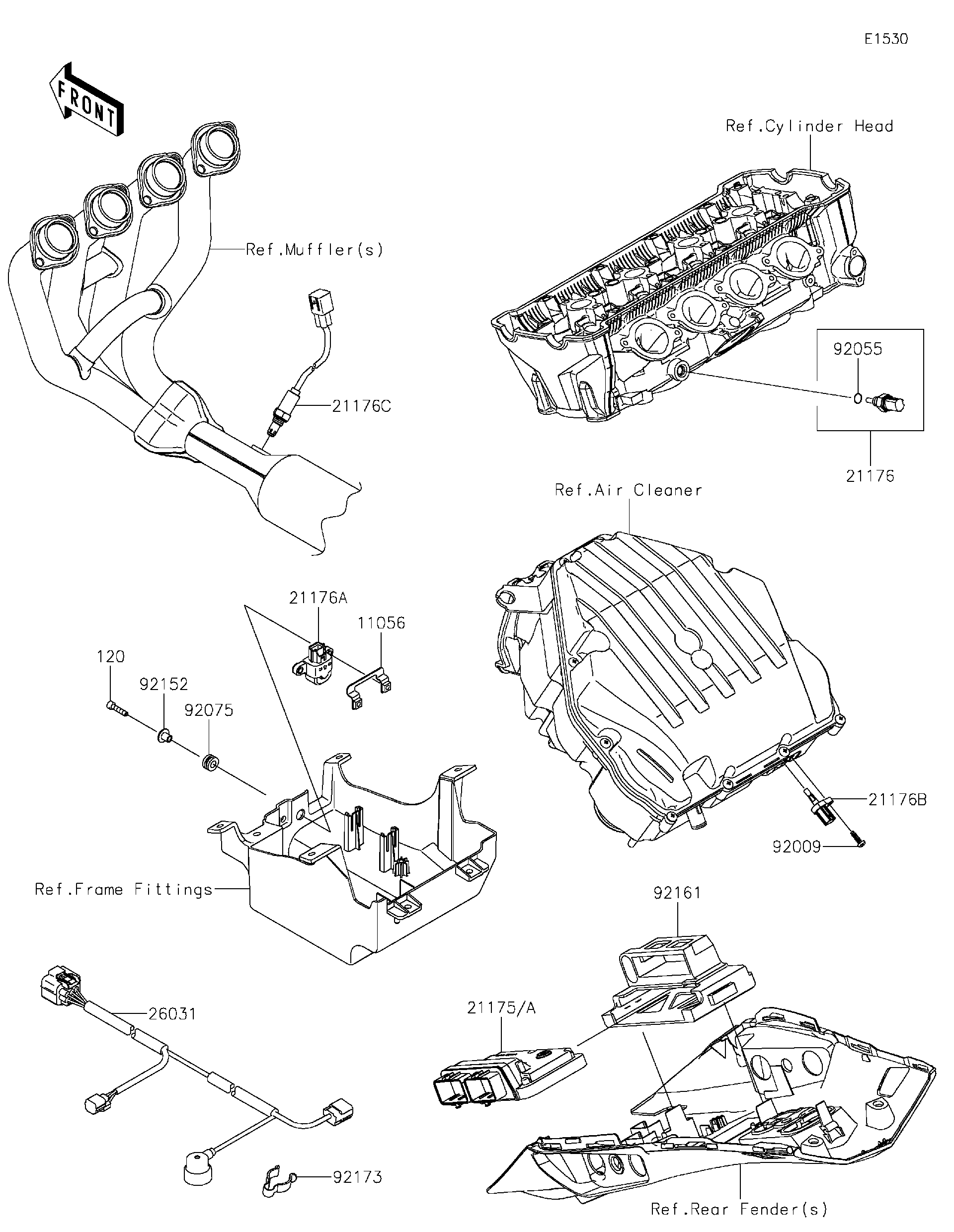 Kページ 2023 Kawasaki Motorcycles Parts-Finder Diagrams | Brushy
