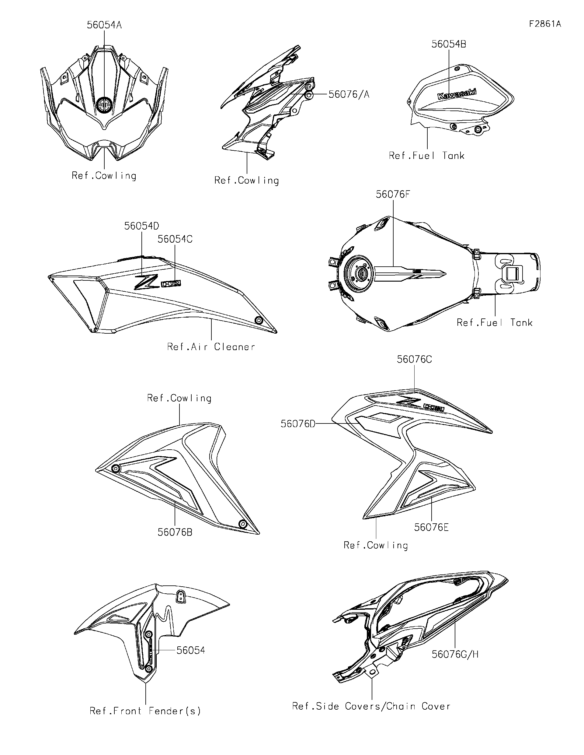 2022 Kawasaki Motorcycles Parts Diagrams | Crossbay