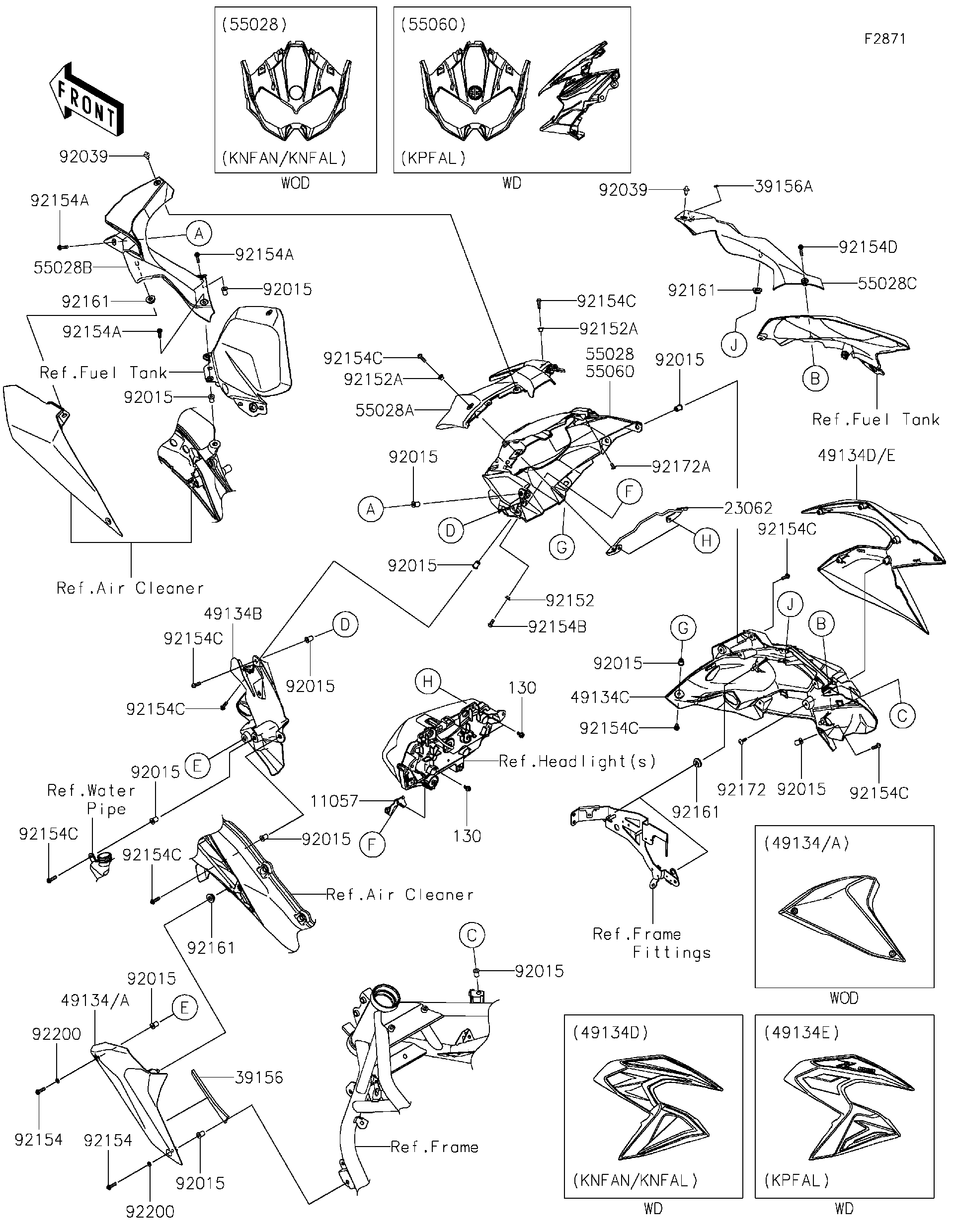 2022 Kawasaki Motorcycles Parts-Finder Diagrams | Brushy