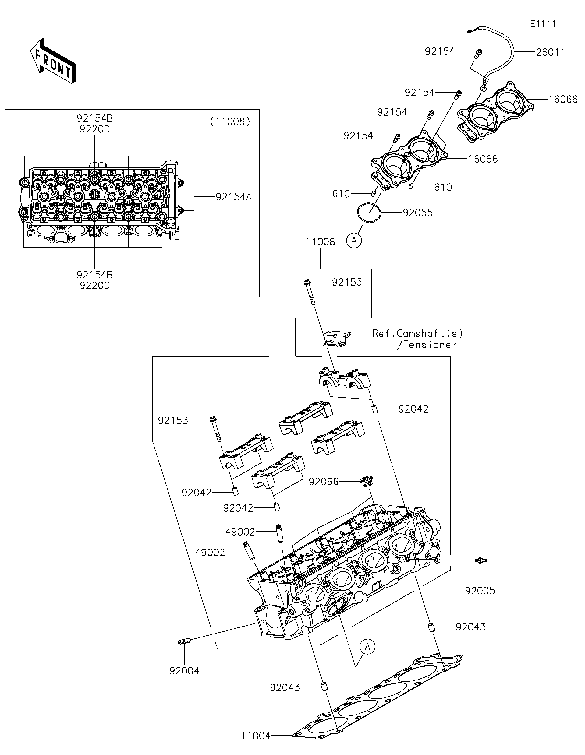 2025 Kawasaki Z H2 SE (ZR1000LSFNL) Cylinder Head