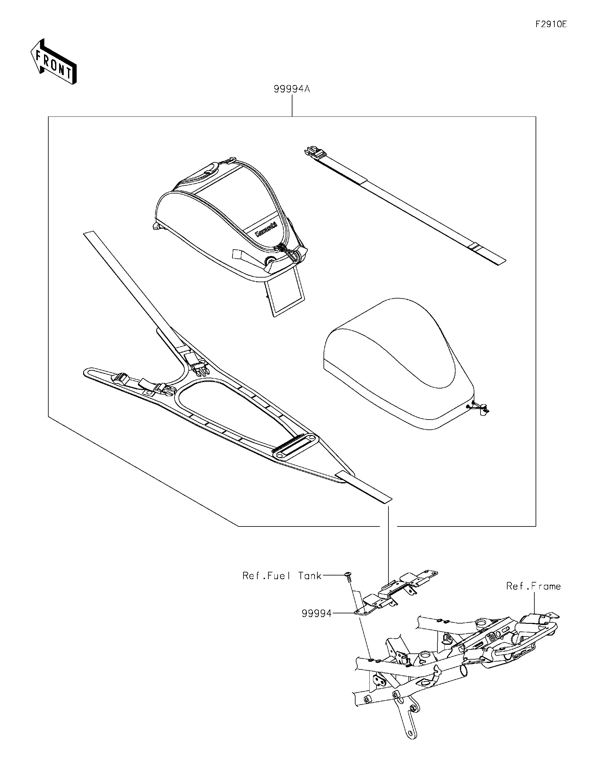 ④バックとパンフ 2022 Kawasaki Motorcycles Parts-Finder Diagrams | Brushy