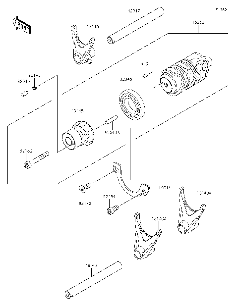 Gear Change Drum/Shift Fork(s)