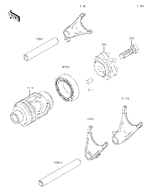 Gear Change Drum/Shift Fork(s)