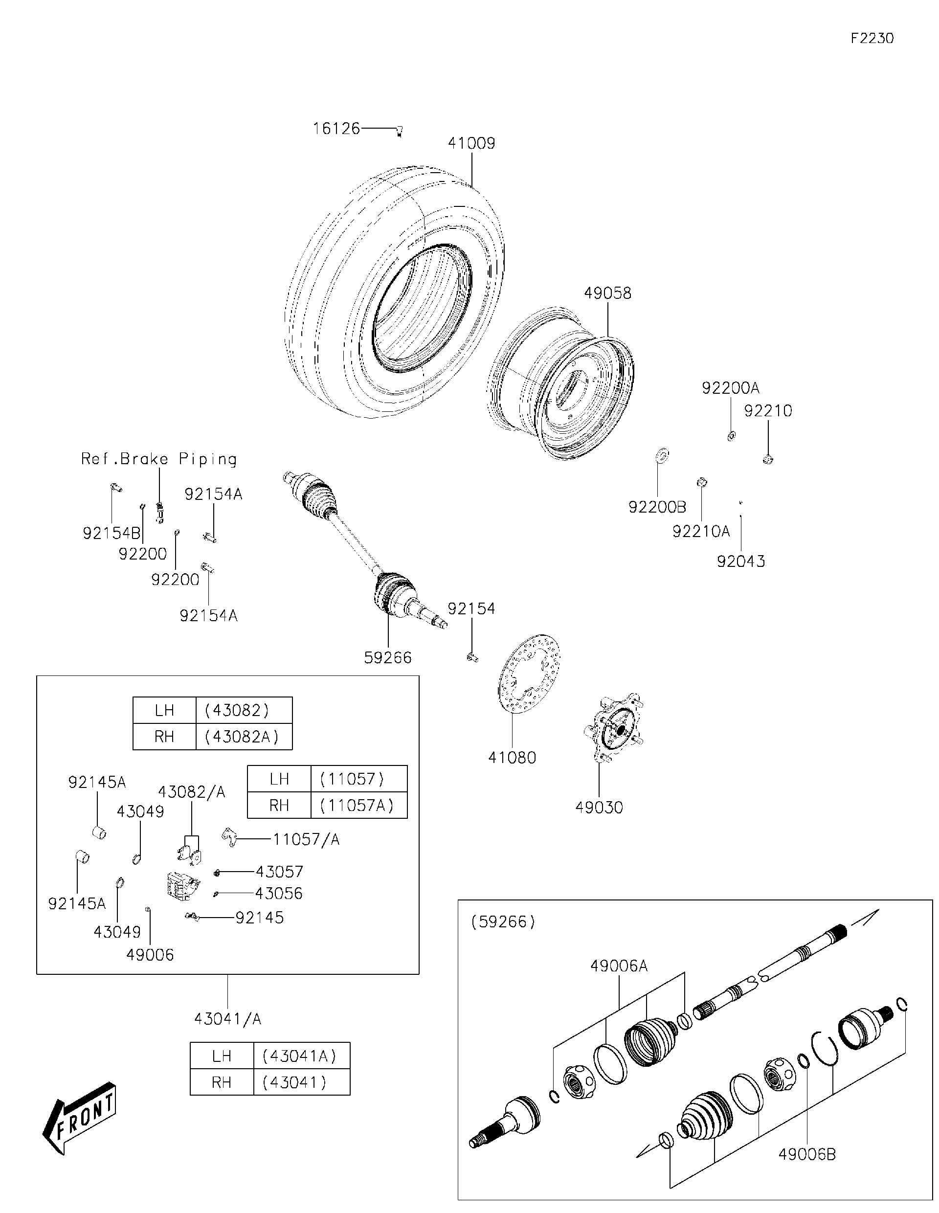 2022 Kawasaki Mule PRO-MX EPS (KAF700BNFNL) Front Hubs