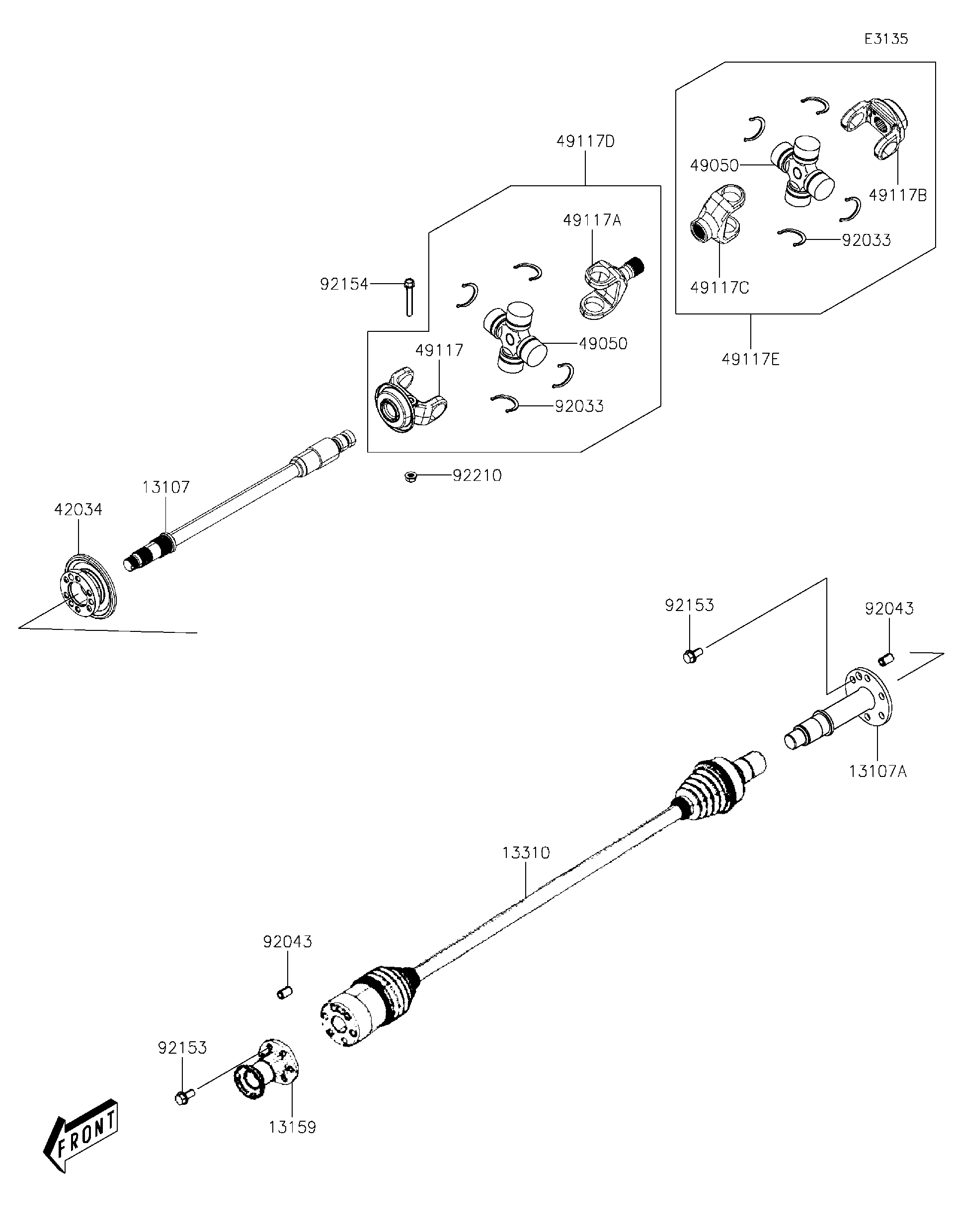 2025 Kawasaki MULE PRO-MX™ EPS (KAF700BSFNN) Drive Shaft-Propeller