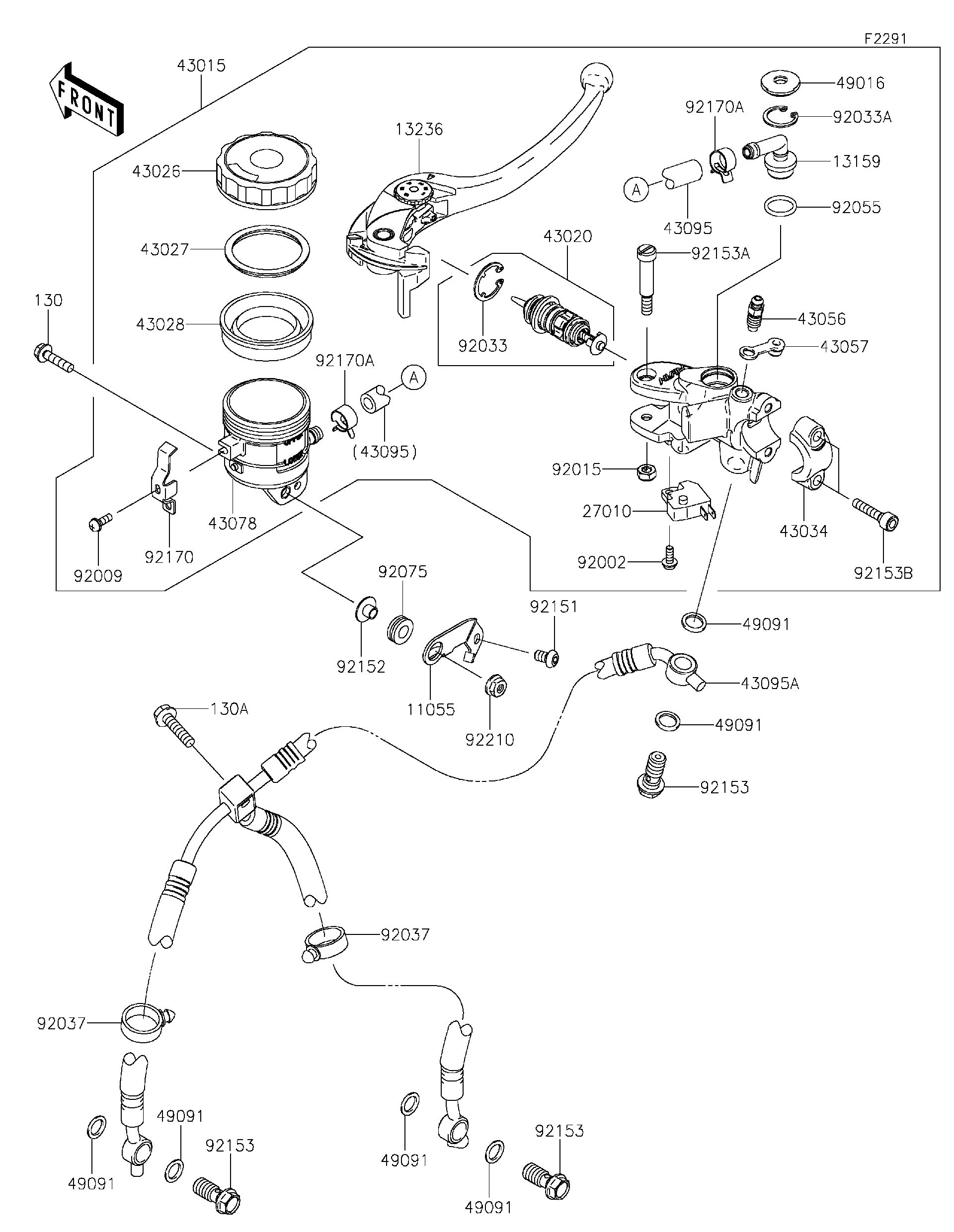 2022 Kawasaki Ninja ZX-6R (ZX600RNFNN) Front Master Cylinder