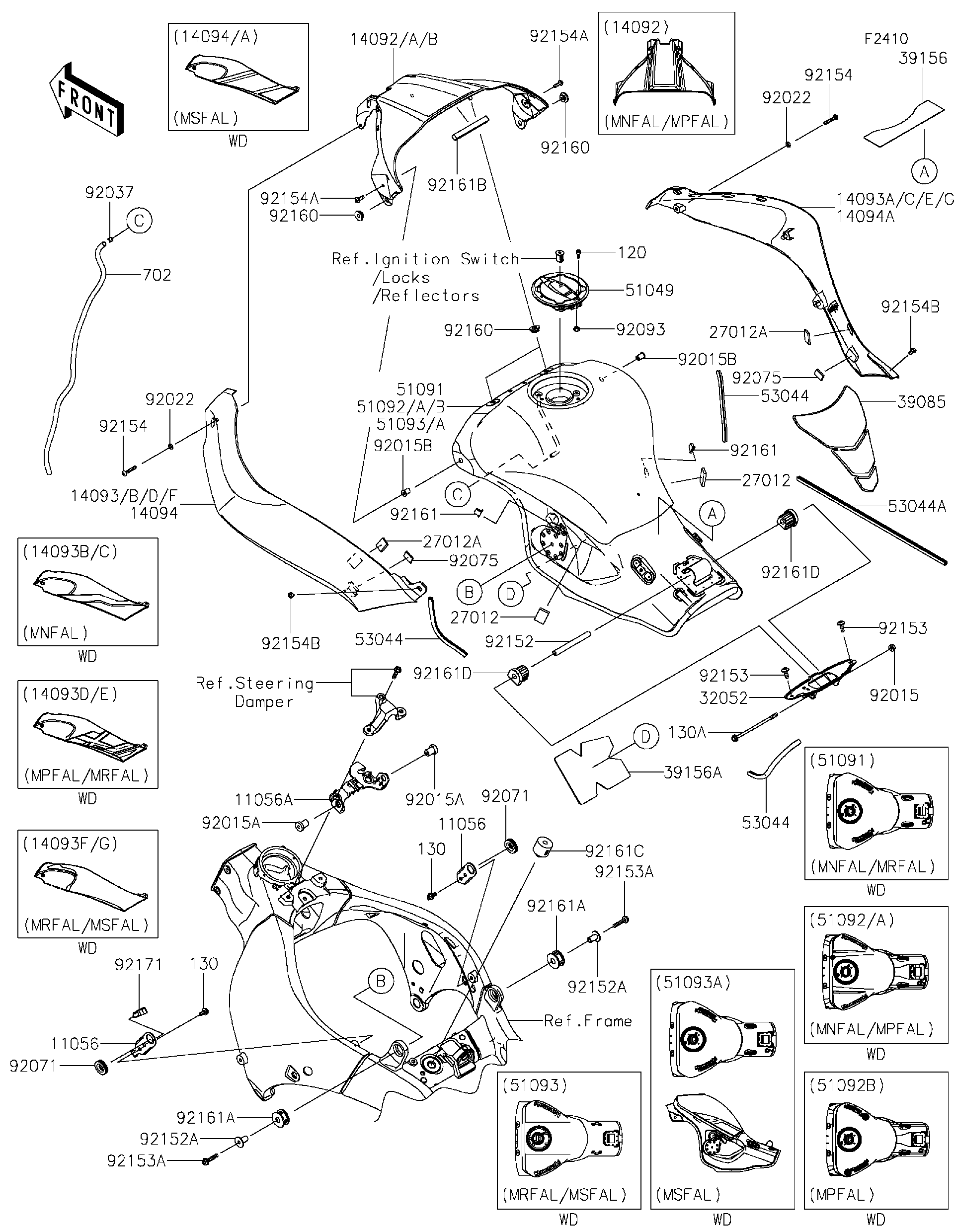 2024 Kawasaki NINJA® ZX™-10R (ZX1002MRFAL) Fuel Tank Motorcycles