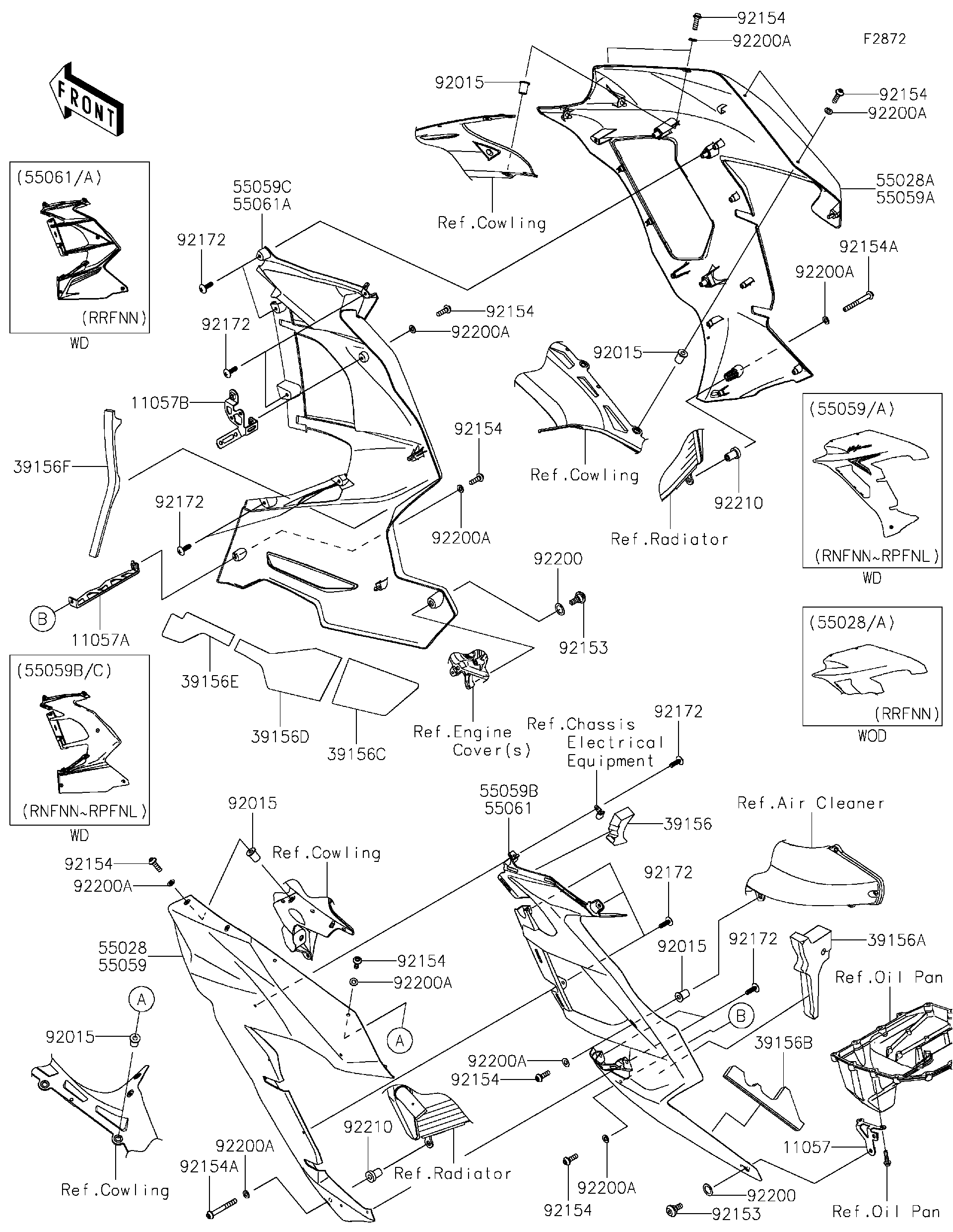 2022 Kawasaki NINJA H2® SX SE (ZX1002RNFNN) Cowling Lowers