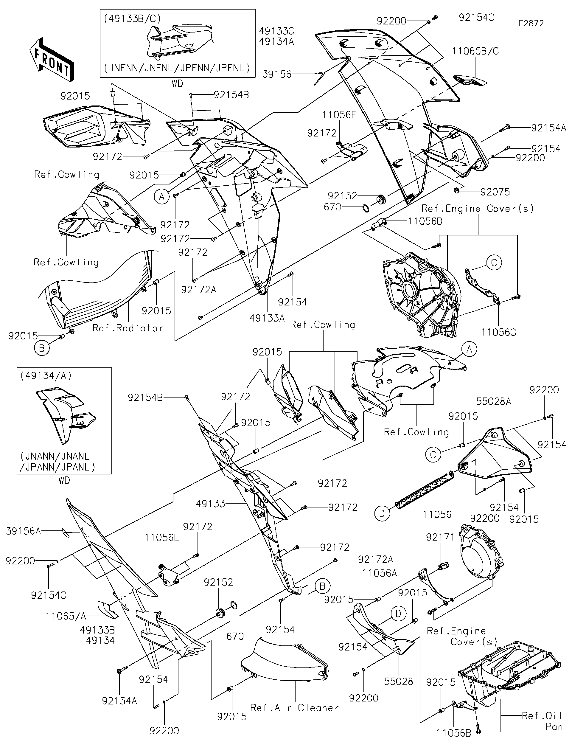 2023 Kawasaki Ninja H2® (ZX1002JPFNN) Cowling Lowers Motorcycles