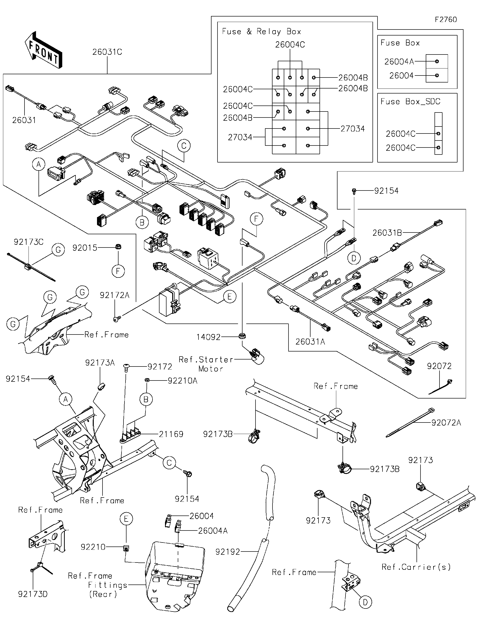 RT-17726 ページ Kawasaki Motorcycle 1986 OEM Parts Diagram for Chassis