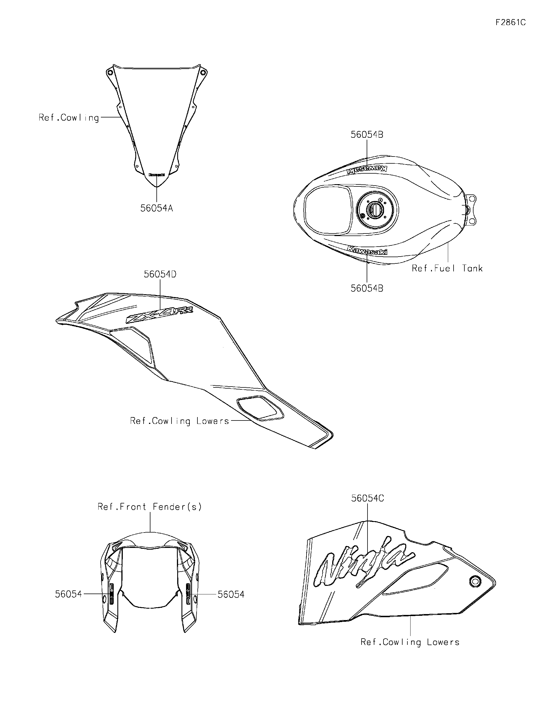 2024 Kawasaki NINJA® ZX™-4RR ABS (ZX400SRFBL) Decals(SRFBL