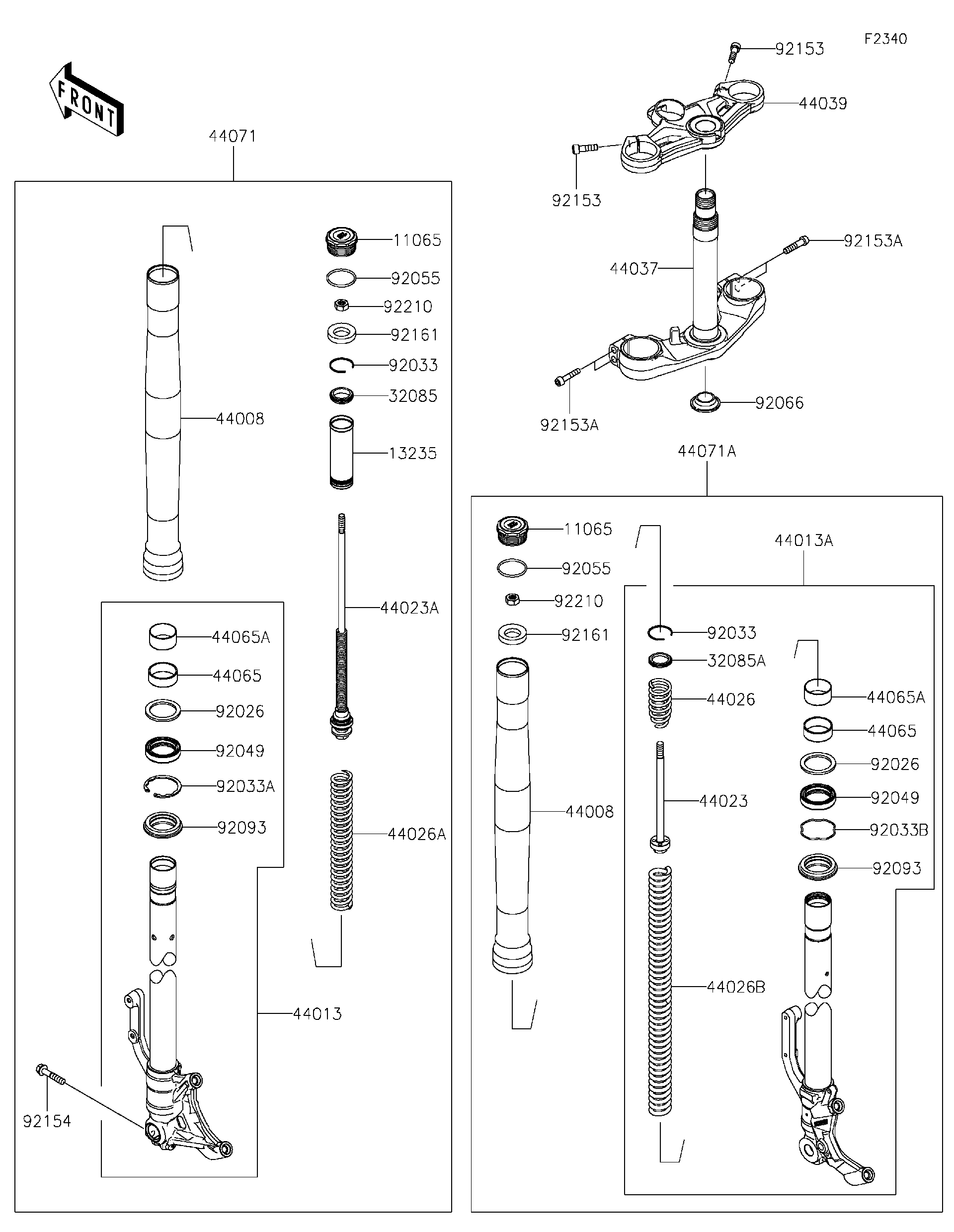 2023 Kawasaki Motorcycles Parts-Finder Diagrams | Brushy