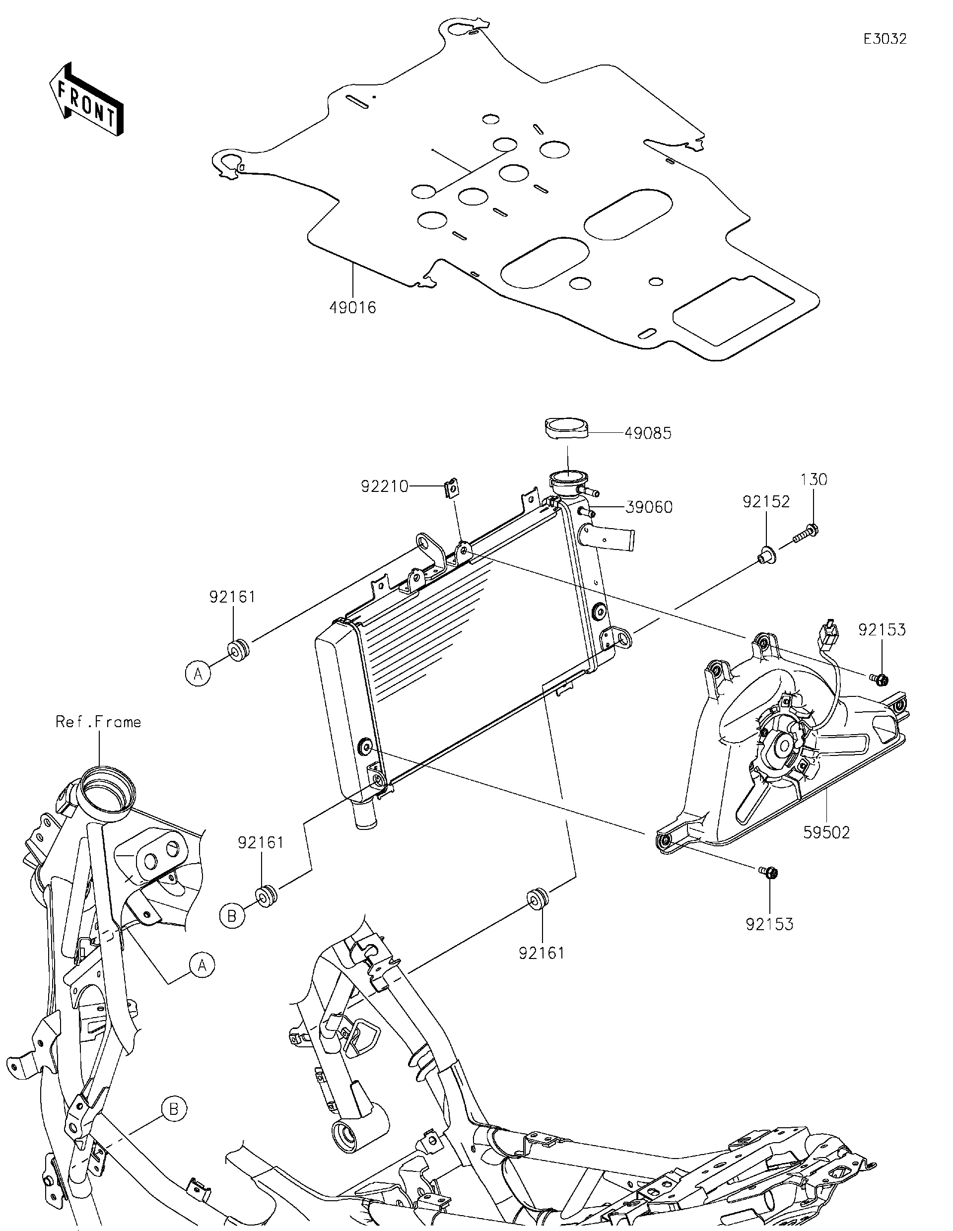 2024 Kawasaki NINJA® ZX™-4R ABS (ZX400PRFNL) Radiator Motorcycles