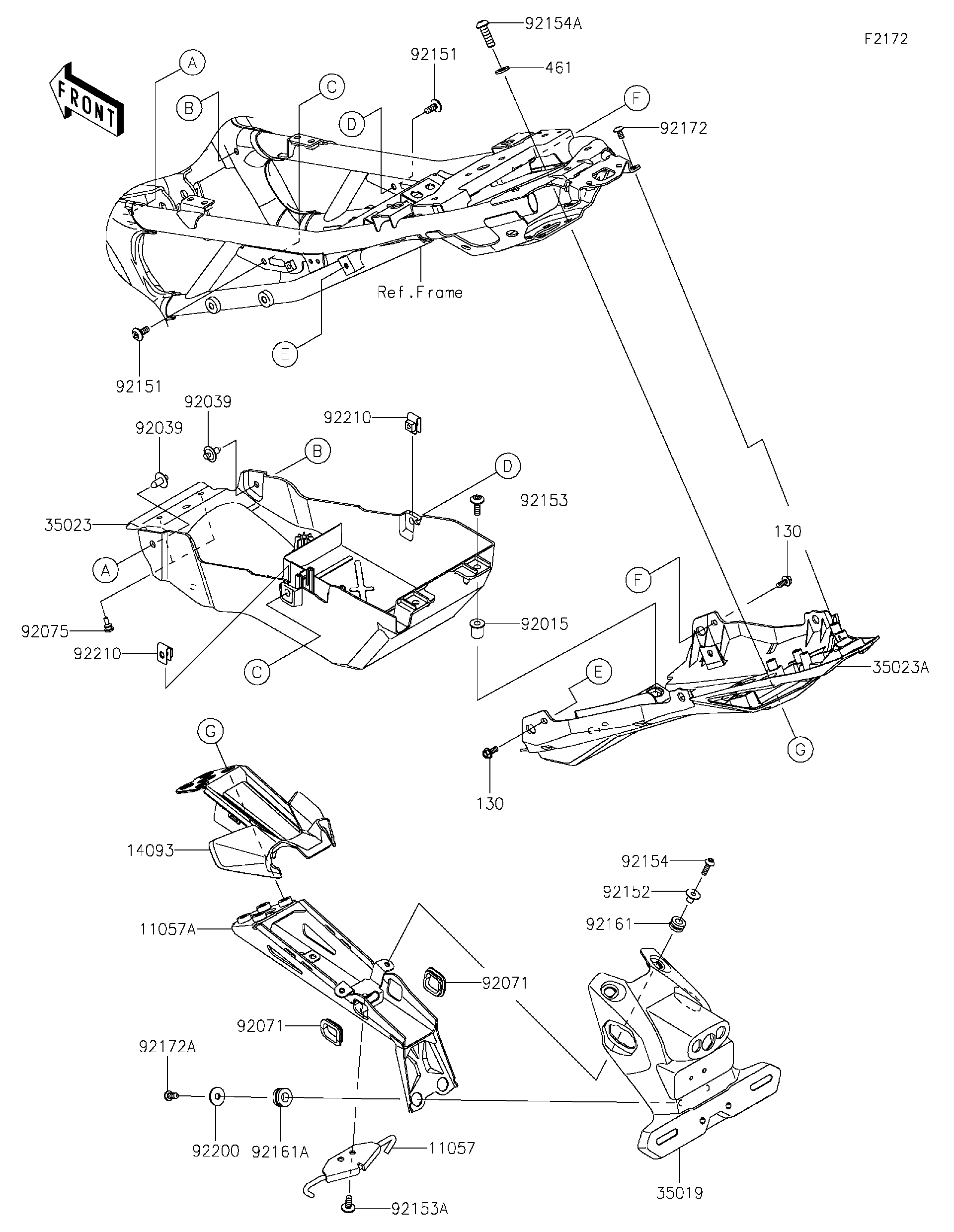 2024 Kawasaki Ninja ZX-4R ABS (ZX400PRFNN) Rear Fender(s