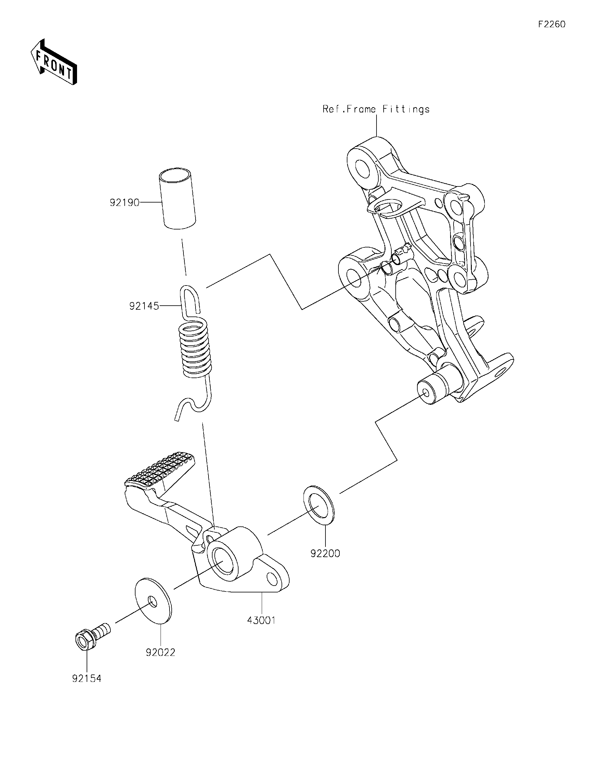 2025 Kawasaki Ninja ZX-4R ABS (ZX400PSFNN) Brake Pedal/Torque Link
