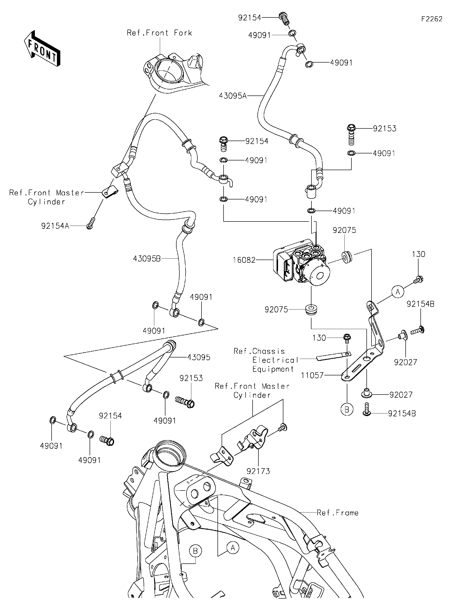 2024 Kawasaki NINJA® ZX™-4R ABS (ZX400PRFNL) Brake Piping