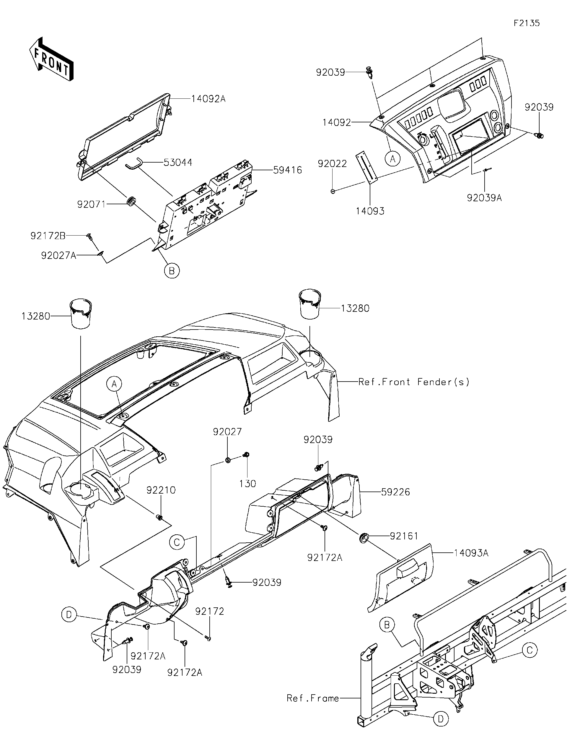 2026 Kawasaki Utility Vehicles Parts Diagrams | Red Hot