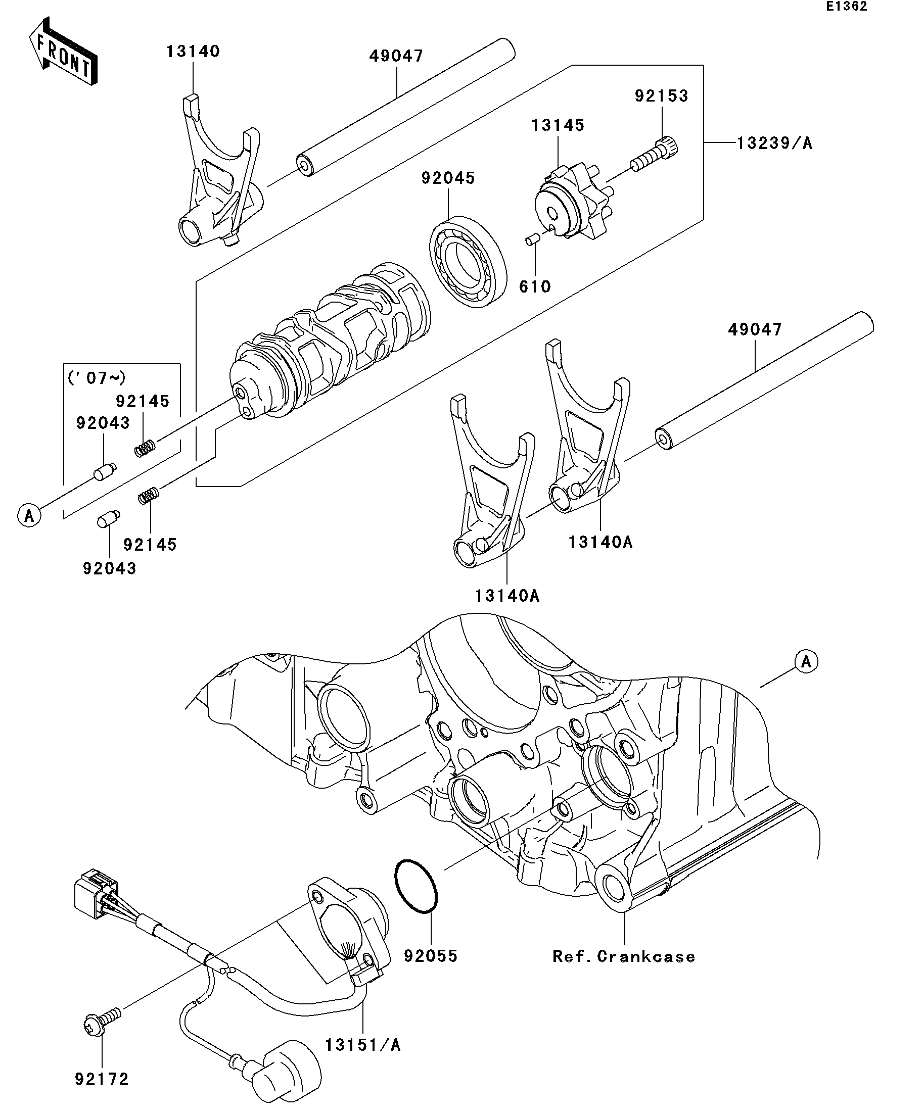 2006 Kawasaki Ninja® ZX™-14 (ZX1400A6F) Gear Change Drum