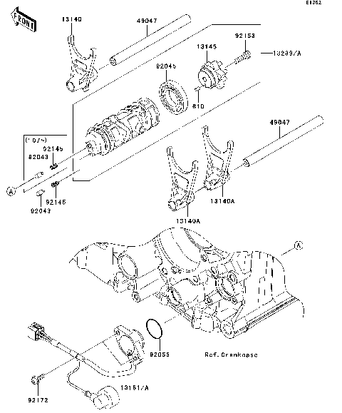 Gear Change Drum/Shift Fork(s)